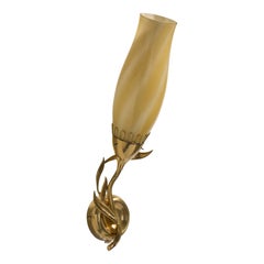 Mauri Almari, Wandleuchte, Messing, Glas, Finnland, 1950er Jahre