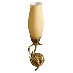 Mauri Almari Wall Light, Brass, Glass, Finland, 1950s