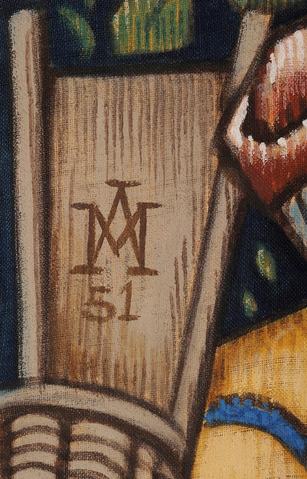 The harvest d'après une tapisserie du XVIe siècle - Marron Figurative Painting par Maurice Albe