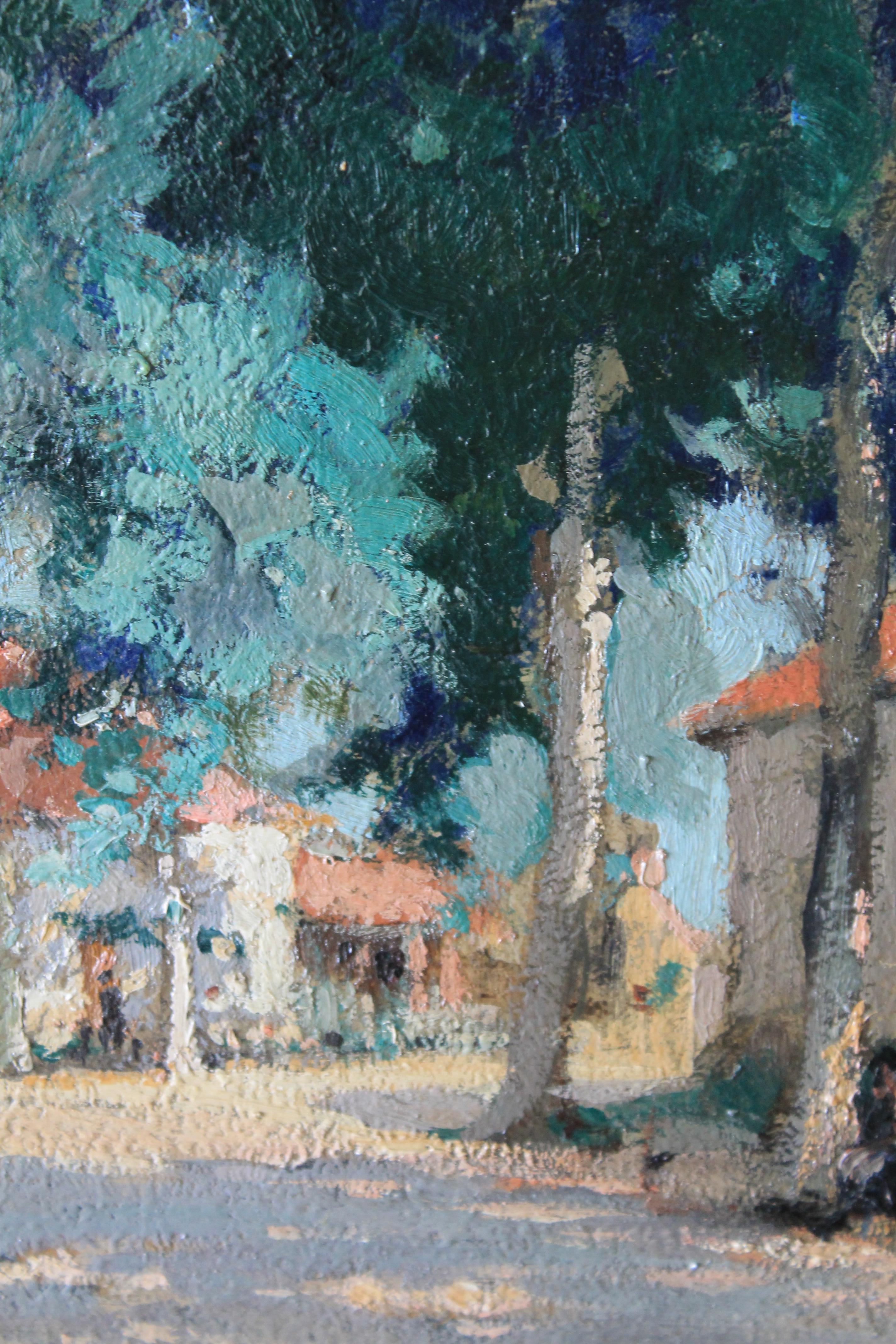 Pintura al óleo Vintage Paisaje impresionista Maurice Alfred Decamps (1892-1953) 7