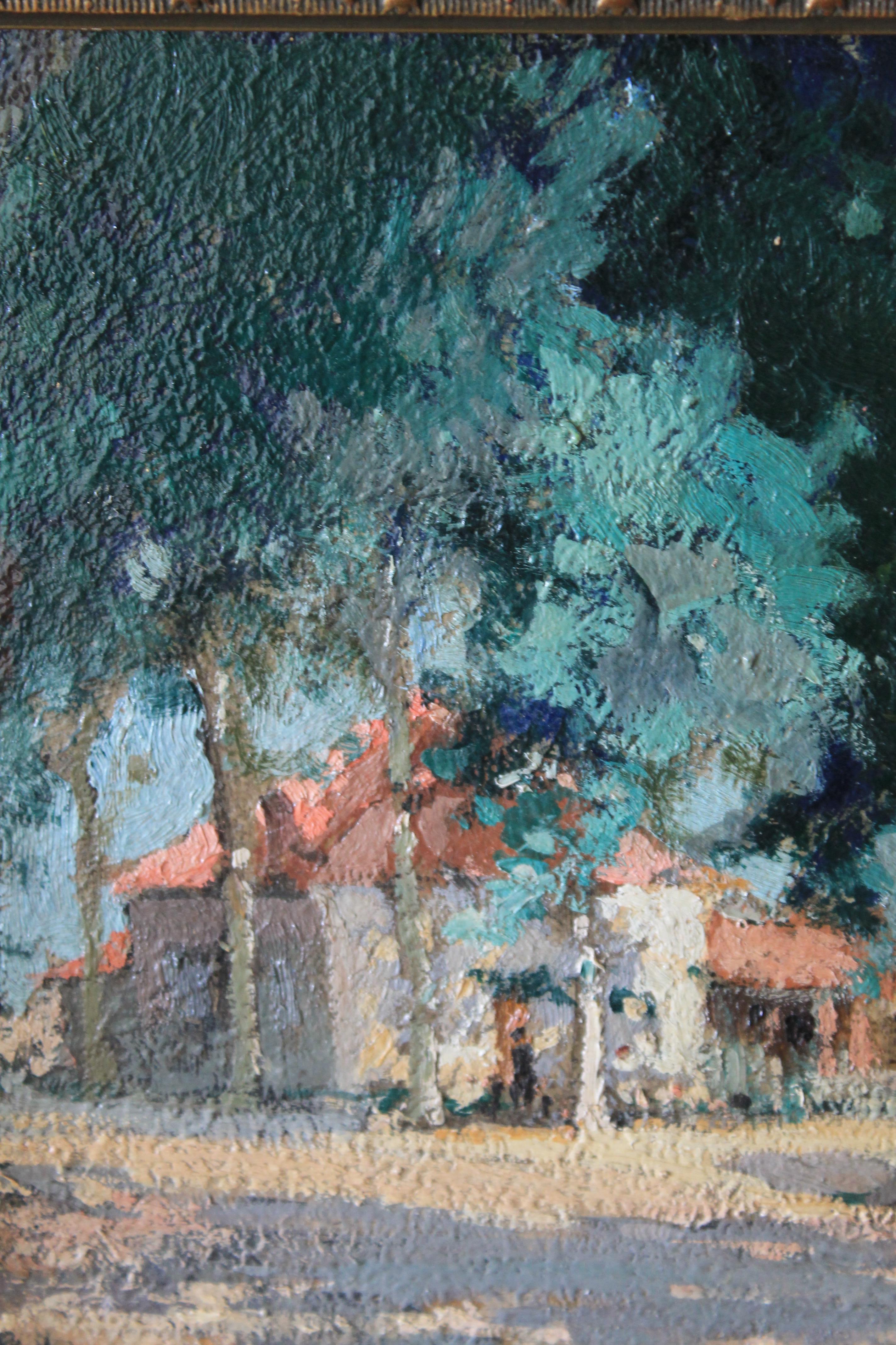 Pintura al óleo Vintage Paisaje impresionista Maurice Alfred Decamps (1892-1953) 8