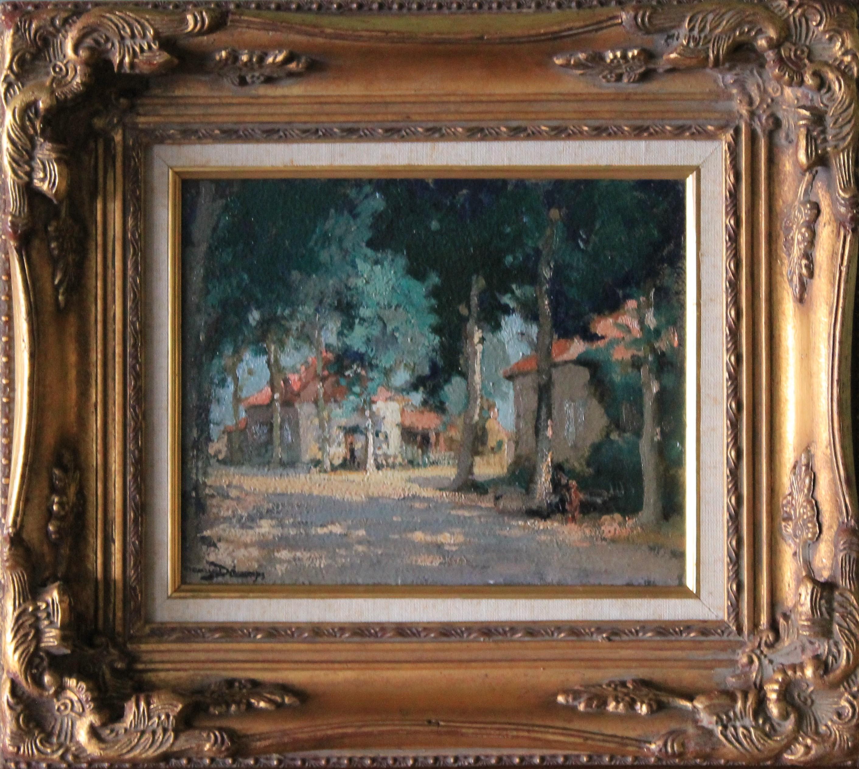 Pintura al óleo Vintage Paisaje impresionista Maurice Alfred Decamps (1892-1953) 9