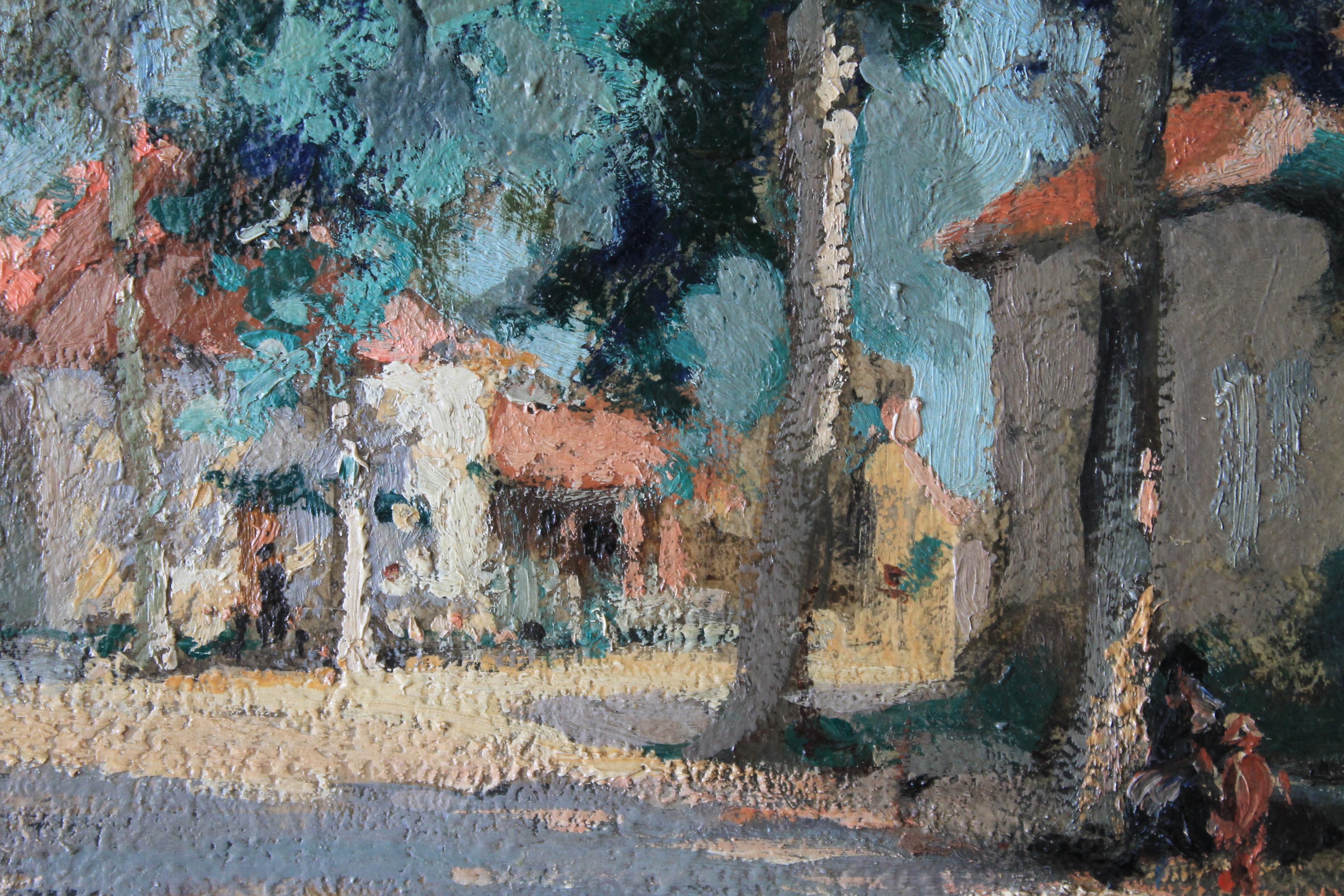 Pintura al óleo Vintage Paisaje impresionista Maurice Alfred Decamps (1892-1953) 4