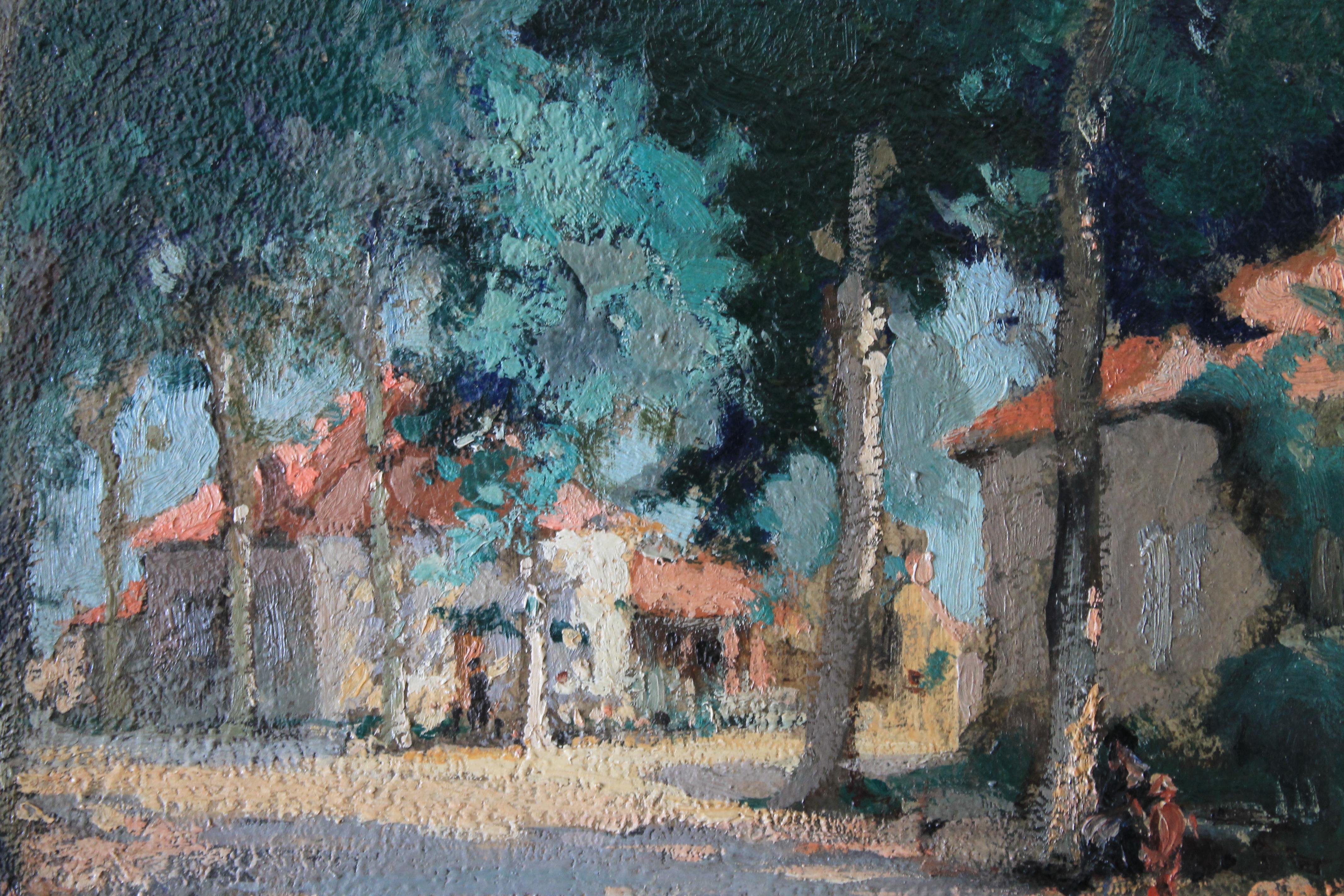 Pintura al óleo Vintage Paisaje impresionista Maurice Alfred Decamps (1892-1953) 5