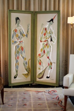 Maurice Alvo Biombo pintado de la Galería Jean Royere