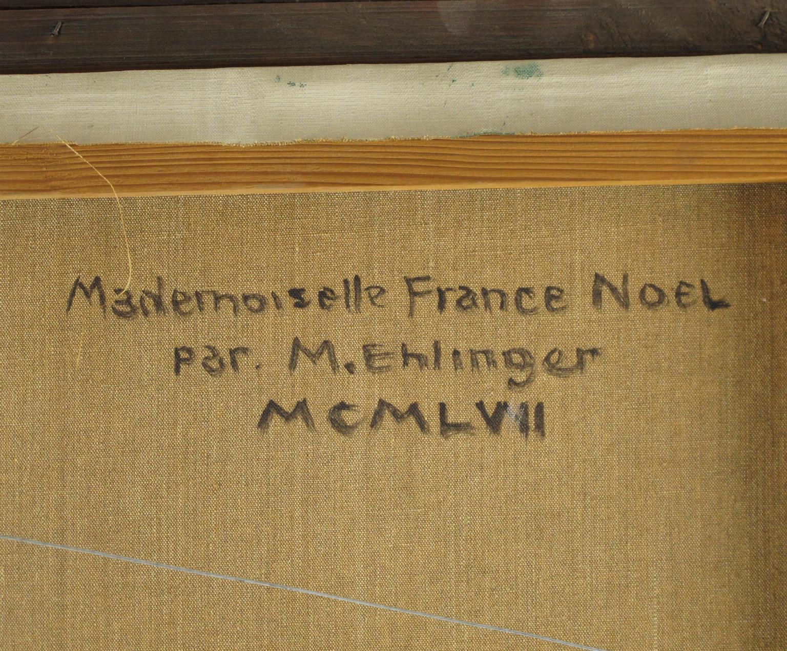 La robe bleue de la jeune femme Huile sur toile de Maurice Ehlinger en vente 8