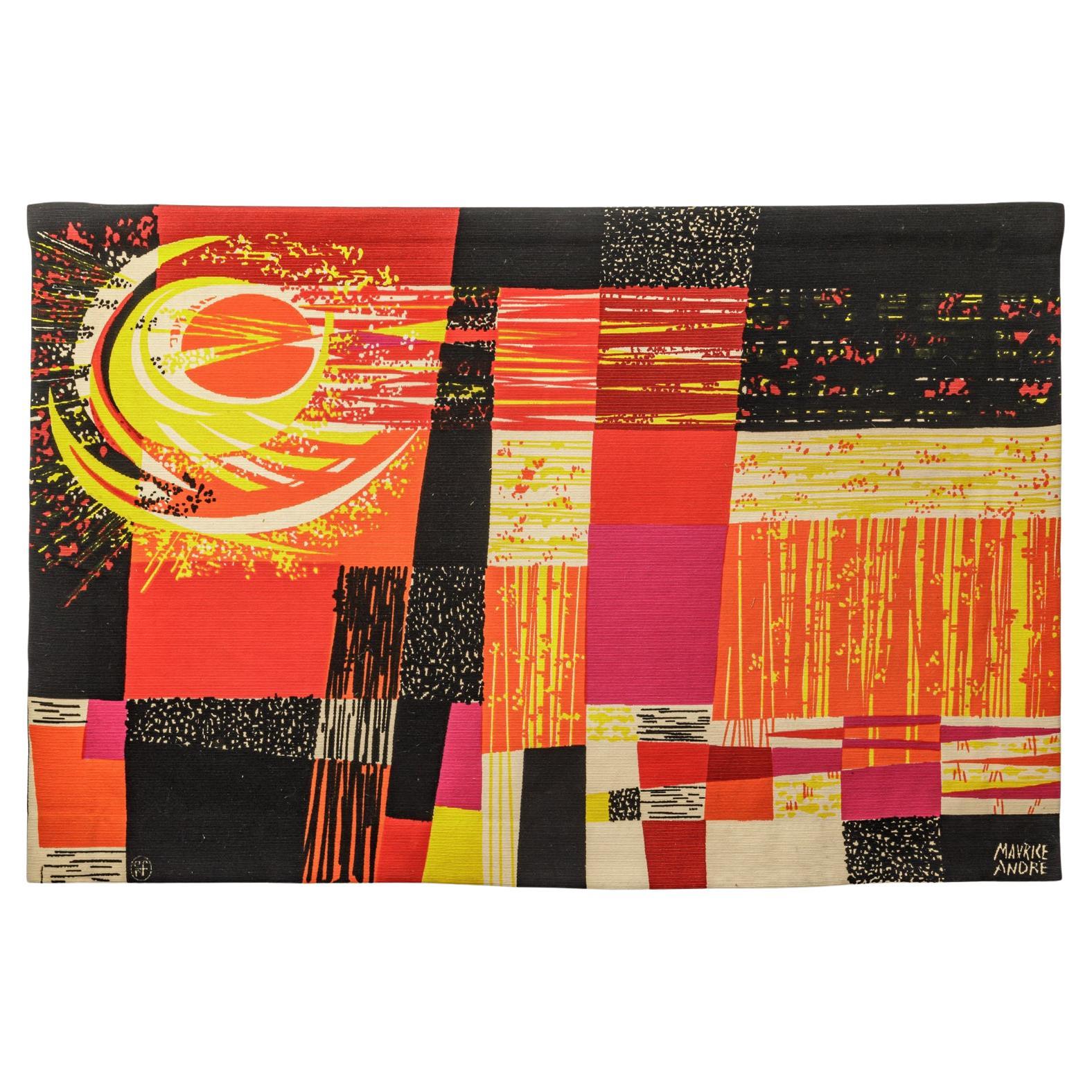 Maurice André großer farbiger Wandteppich für Robert Four Auflage 100 x 153 cm im Angebot