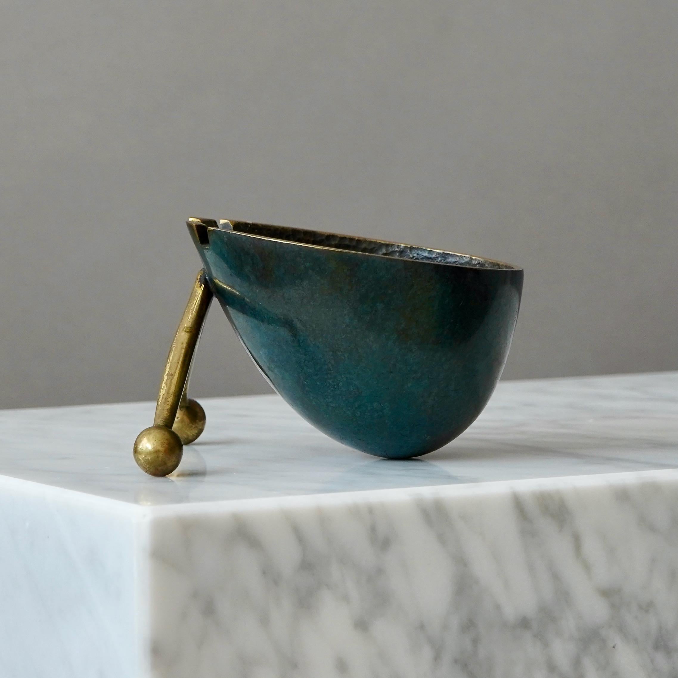 Maurice Ascalon Solid Bronze Bowl / Snail Sculpture for Pal-Bell, 1950s 4