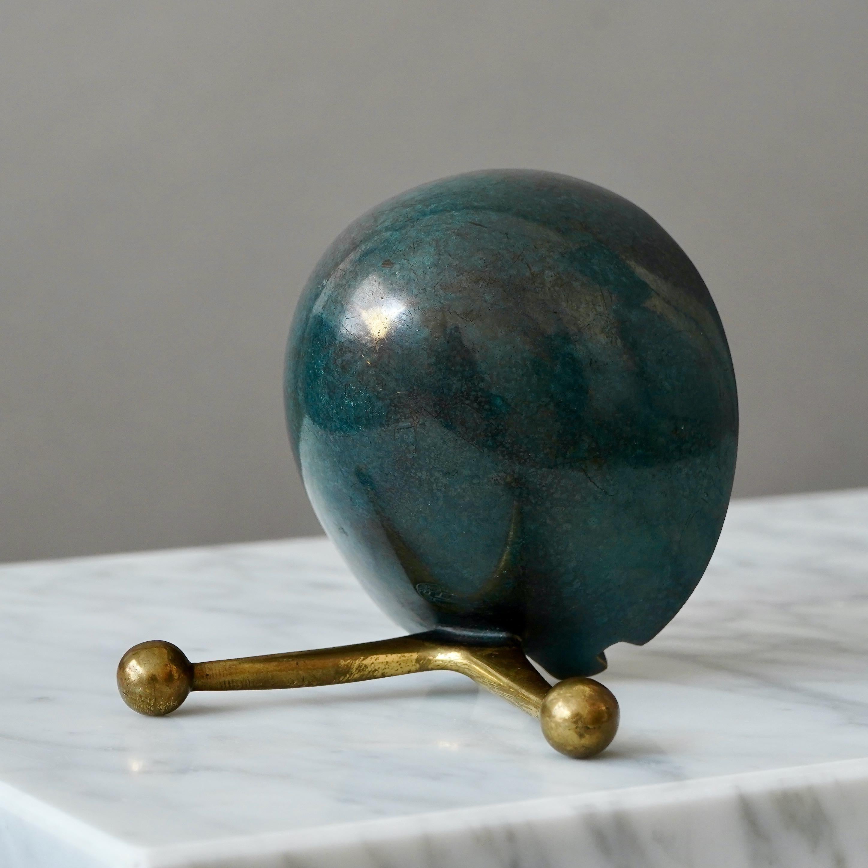Maurice Ascalon Solid Bronze Bowl / Snail Sculpture for Pal-Bell, 1950s 8