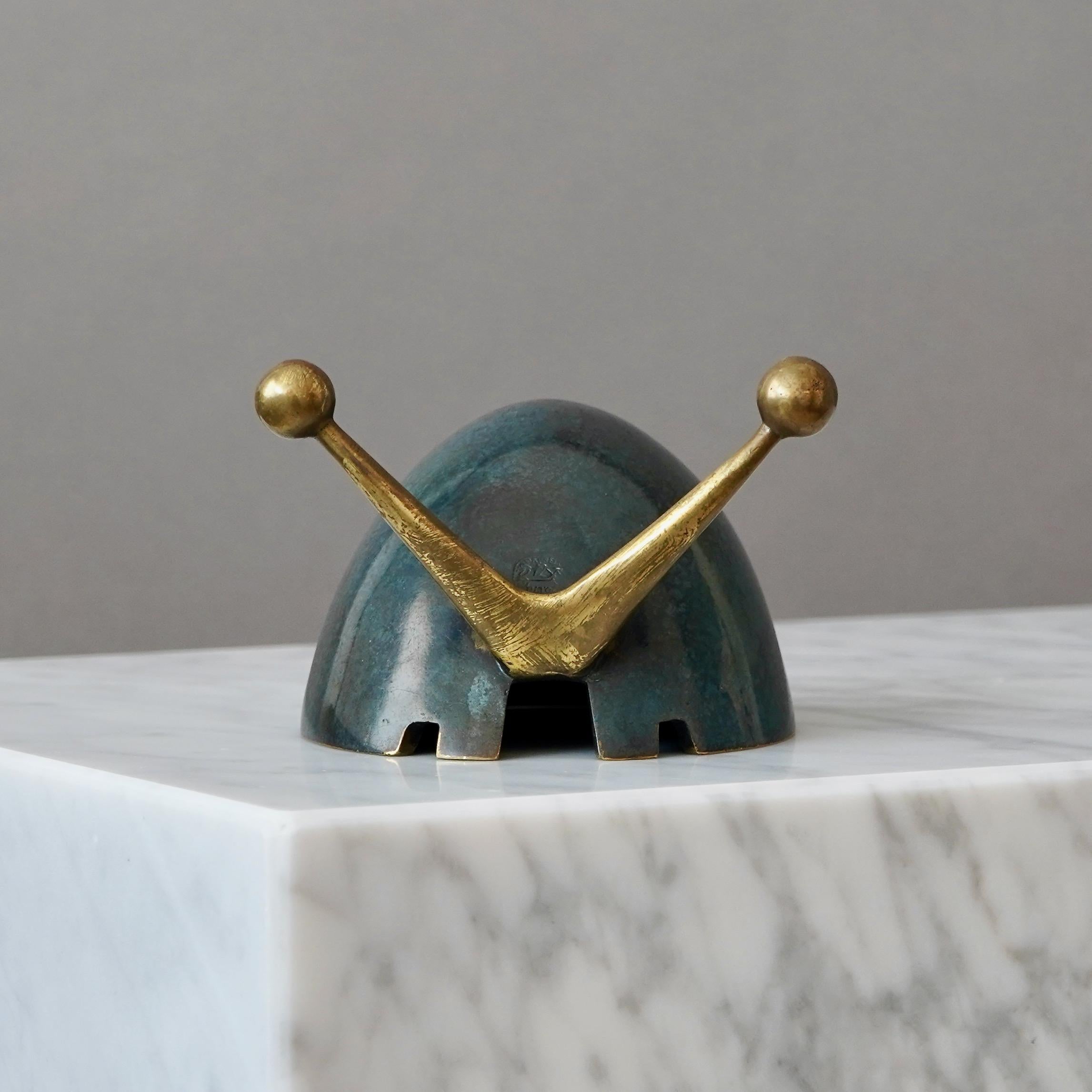 Mid-Century Modern Maurice Ascalon Solid Bronze Bowl / Snail Sculpture for Pal-Bell, 1950s