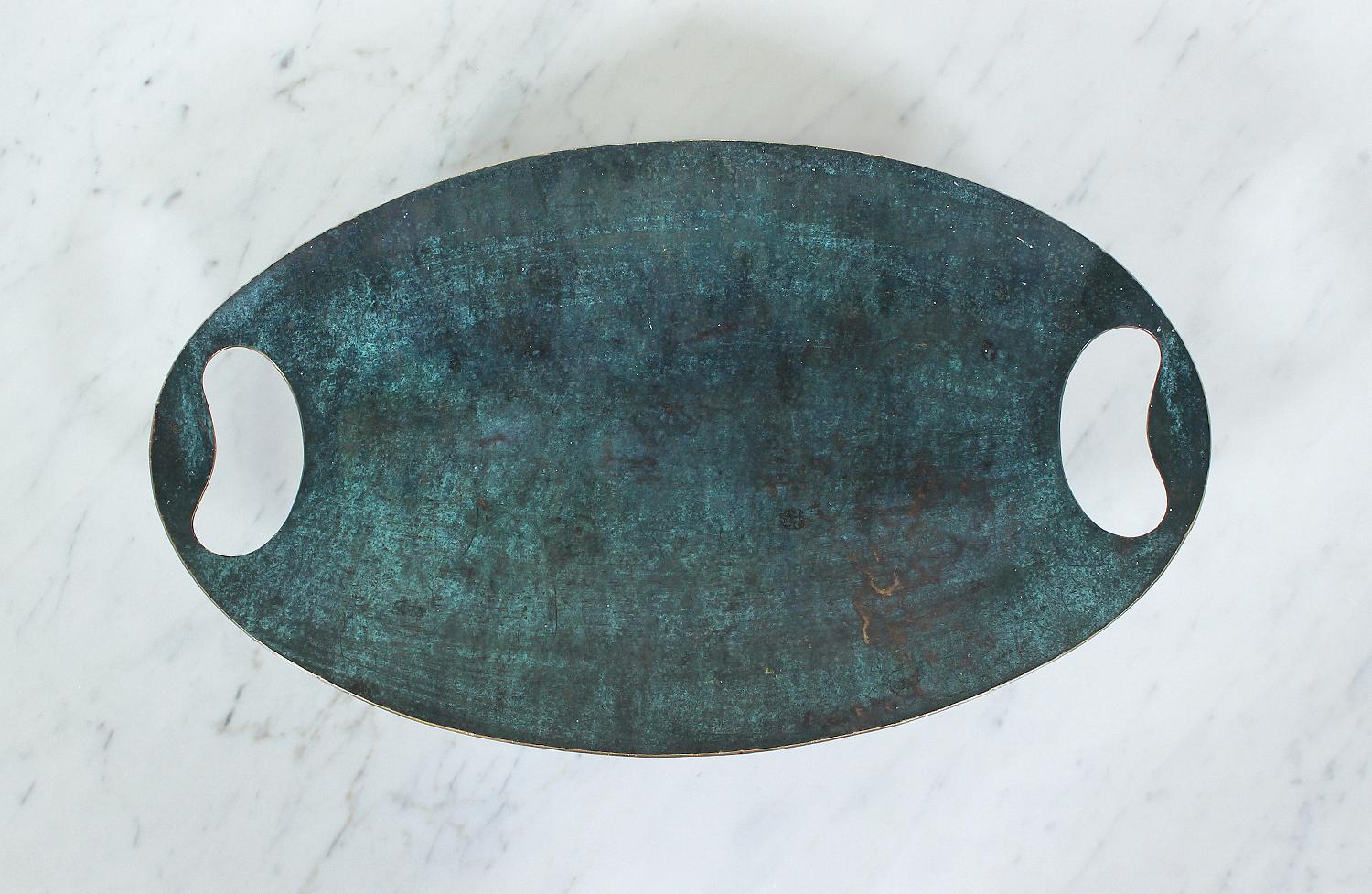 Maurice Ascalon Verdigris Bronze Tray for Pal-Bell Co. 1