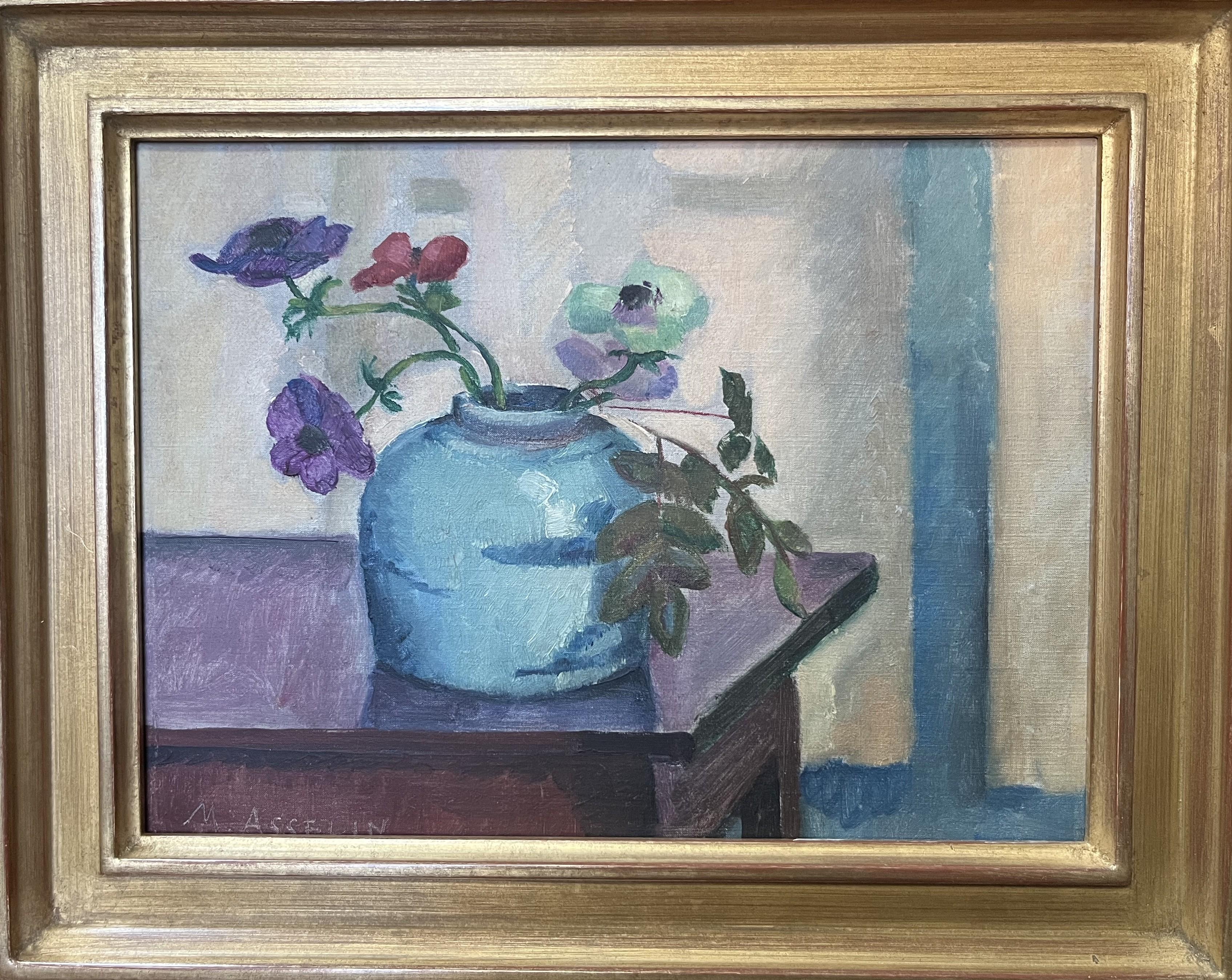 Maurice Asselin (1882-1947) Un bouquet di anemoni, olio firmato  pittura in vendita 1