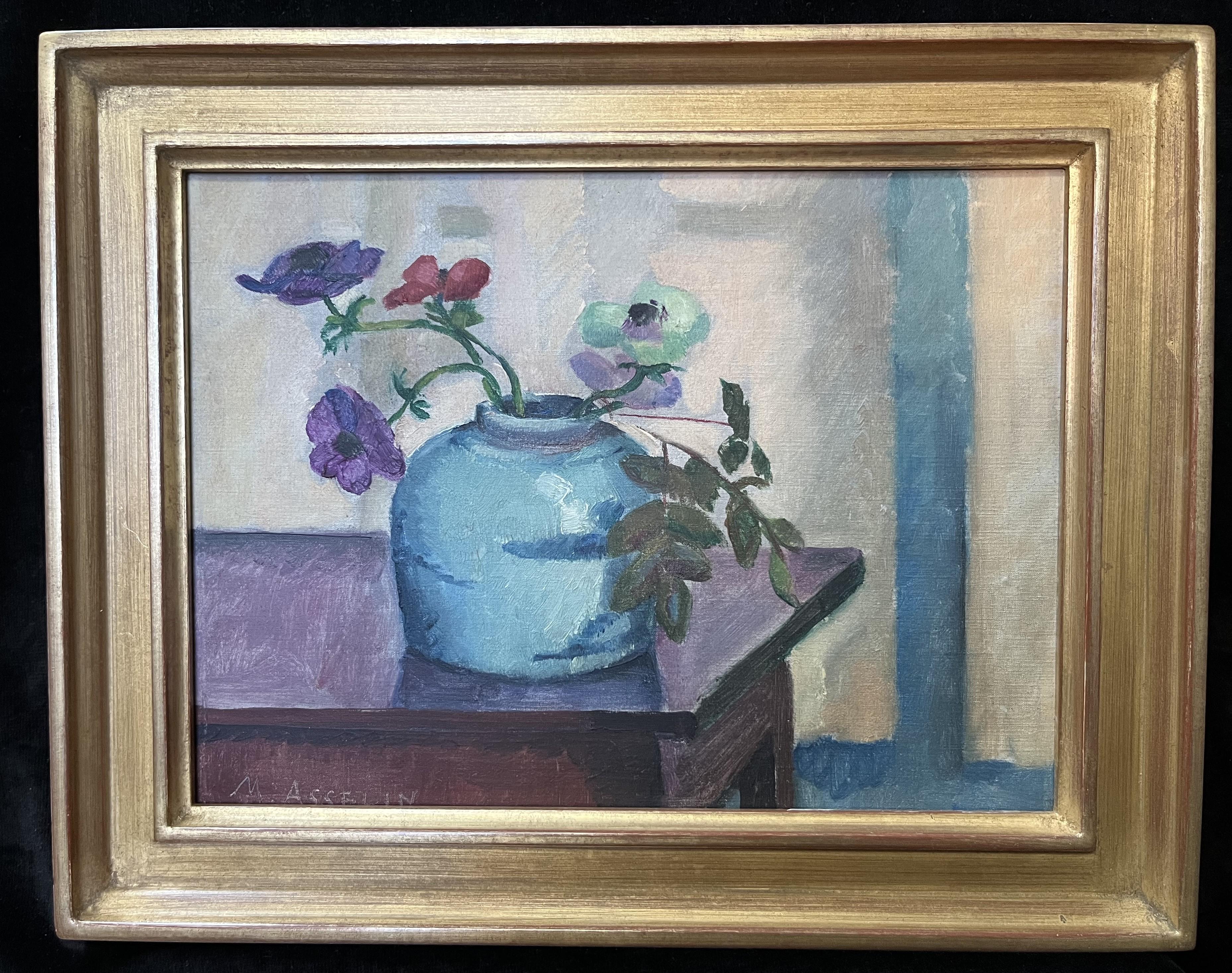 Maurice Asselin (1882-1947) Un bouquet di anemoni, olio firmato  pittura in vendita 3