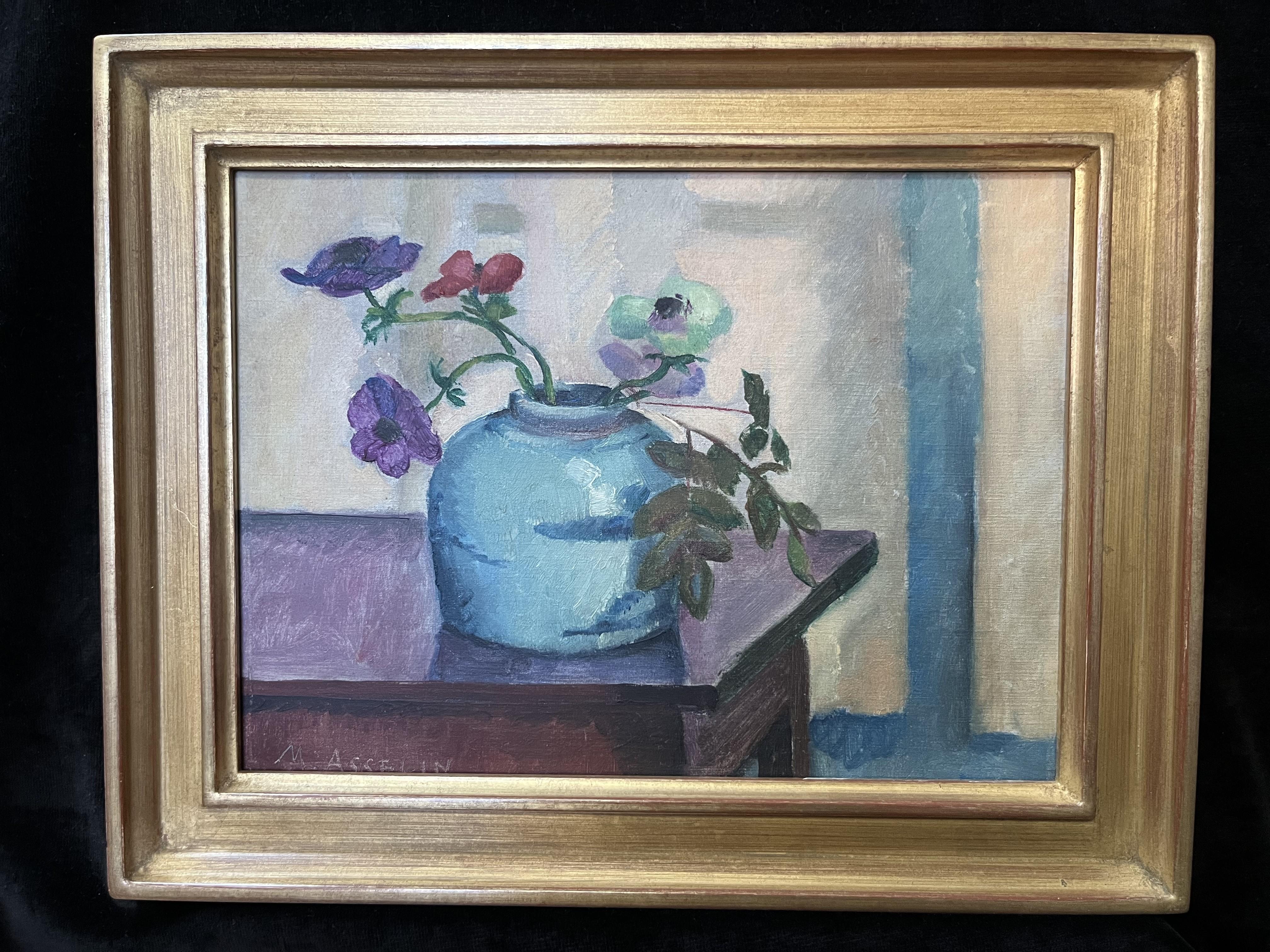 Maurice Asselin (1882-1947) Un bouquet di anemoni, olio firmato  pittura in vendita 4