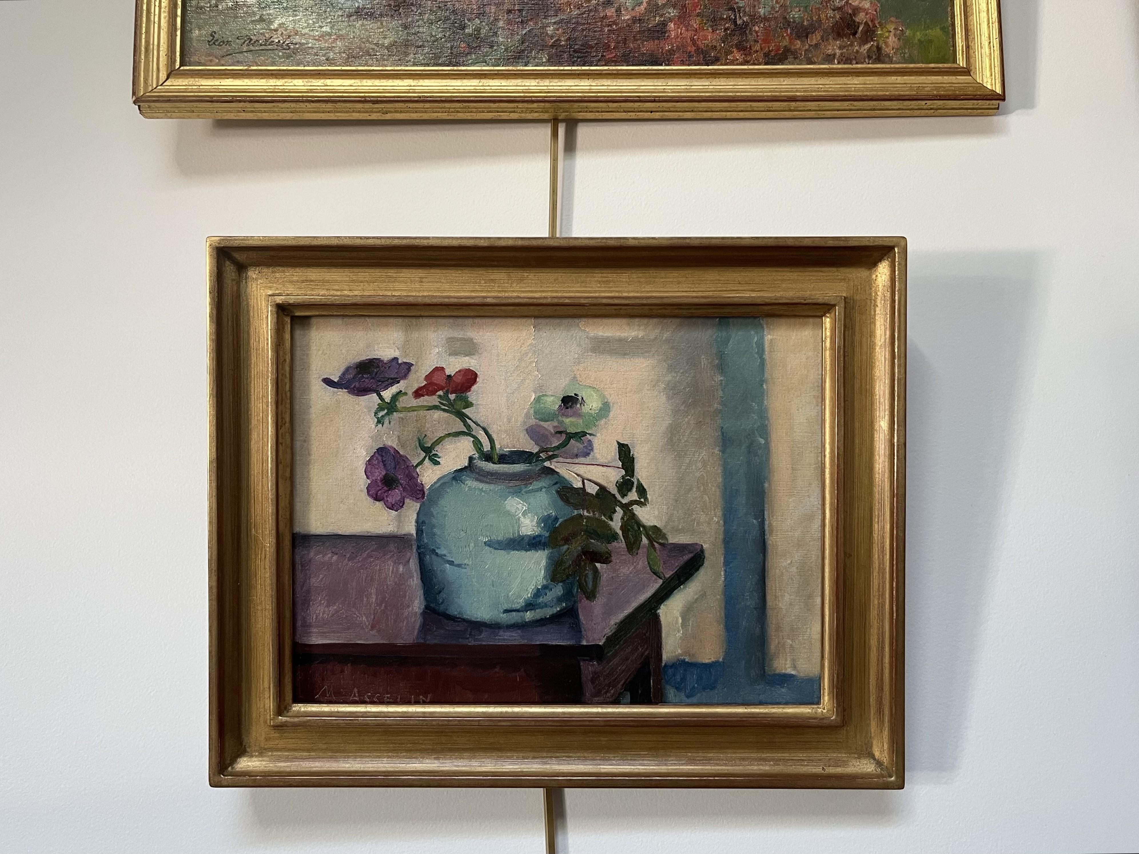 Maurice Asselin (1882-1947) Un bouquet di anemoni, olio firmato  pittura in vendita 5