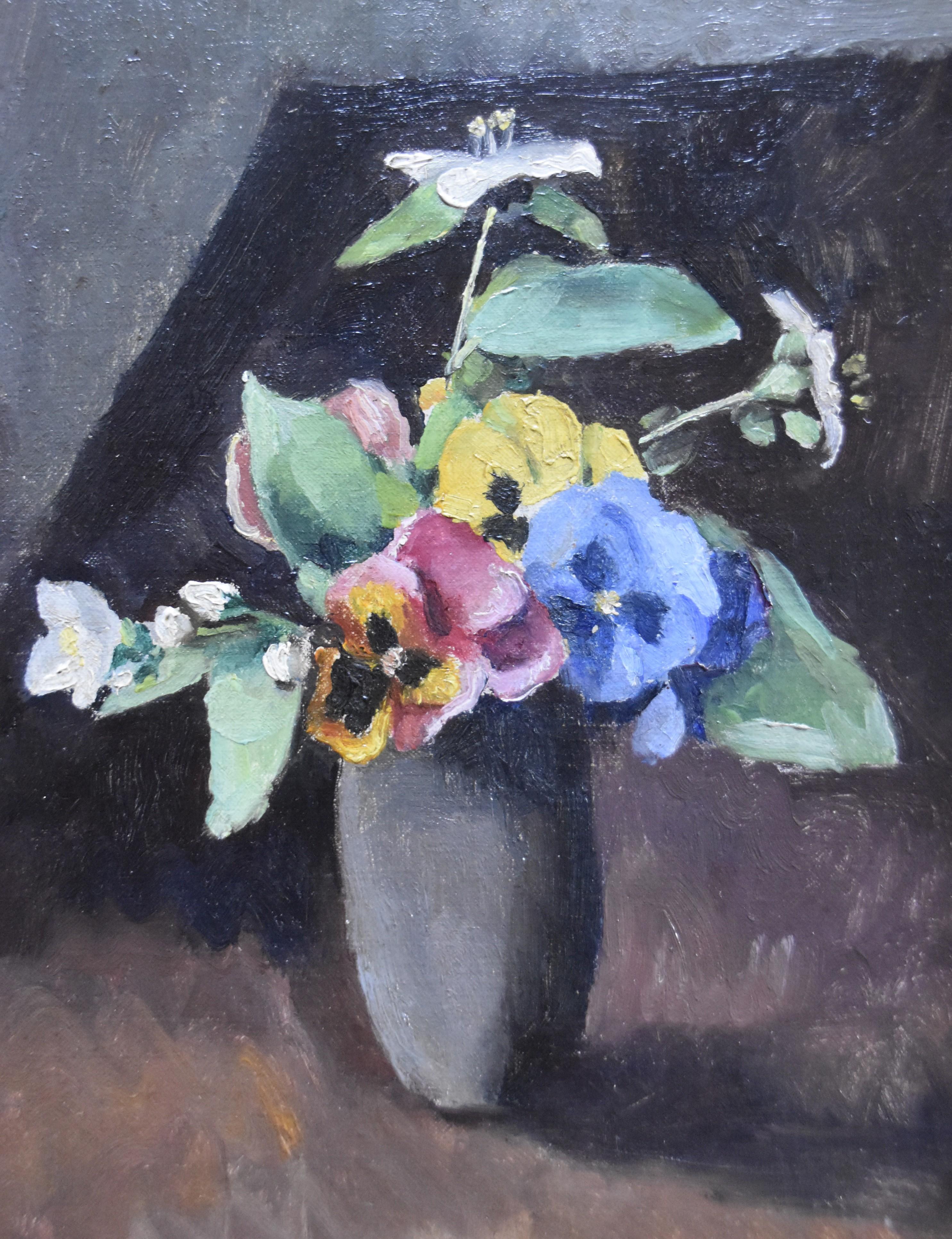 Maurice Asselin (1882-1947) A bunch of flowers in a vase, 1942, oil on canvas For Sale 4