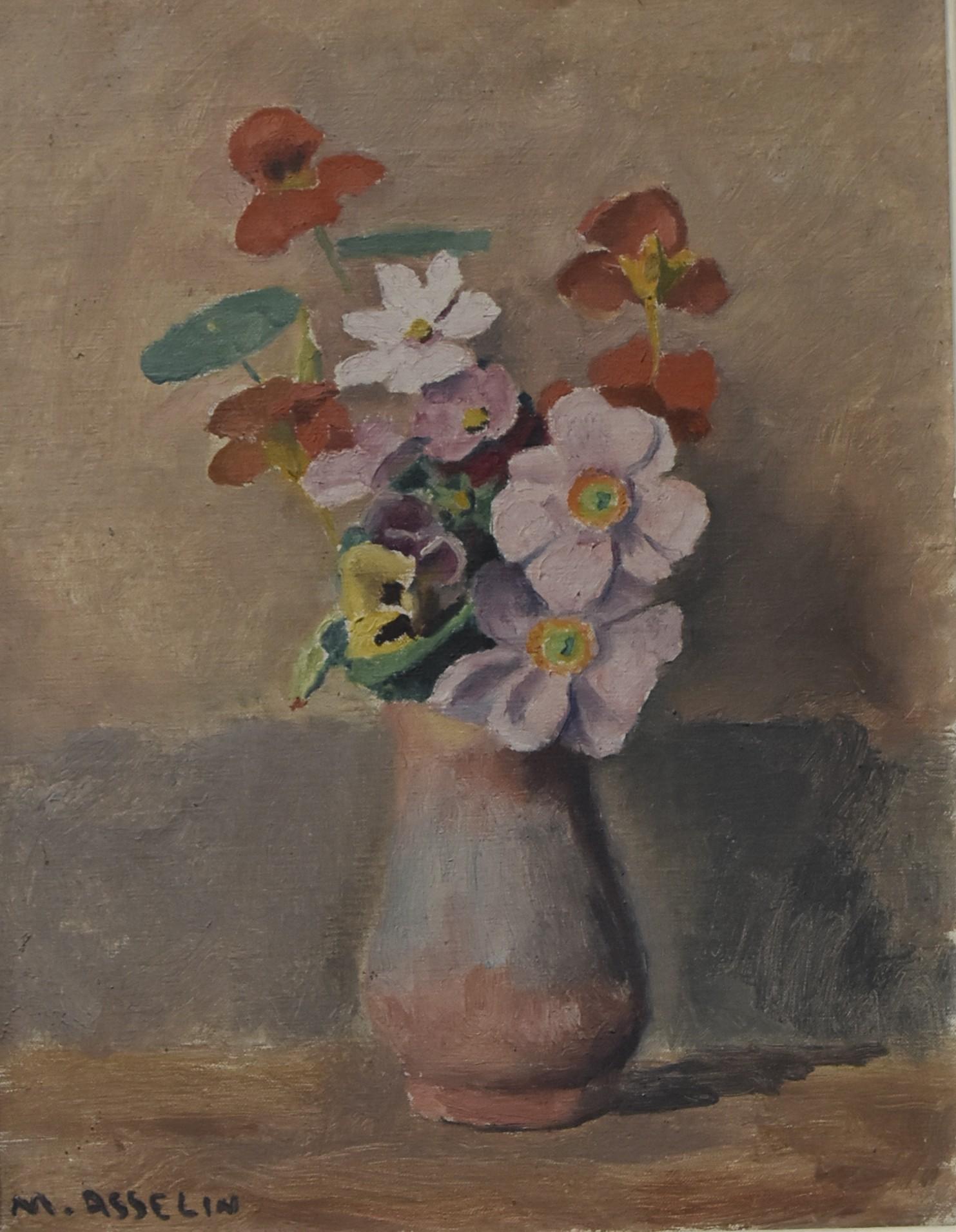 Maurice Asselin (1882-1947) 
A Bunch of  flowers in a vase
Signed lower left
Oil on canvas
35 x 27 cm
In good condition, only a slight dent in the upper part as seen on the pictures
In its original frame : 51 x 41.5 cm  

This fine example of