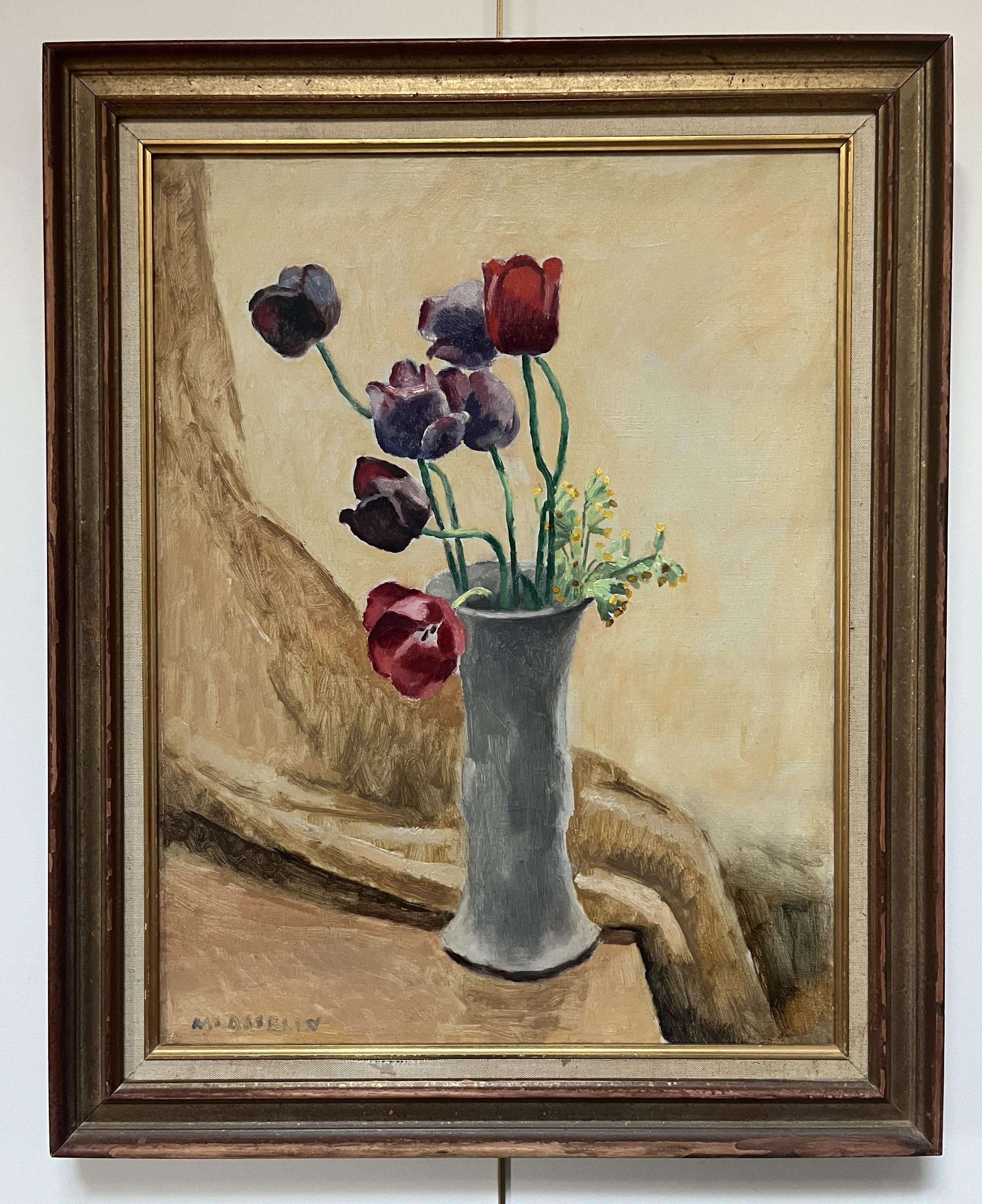 Maurice Asselin (1882-1947) Ein Tulpenstrauß, Signiertes Ölgemälde im Angebot 1