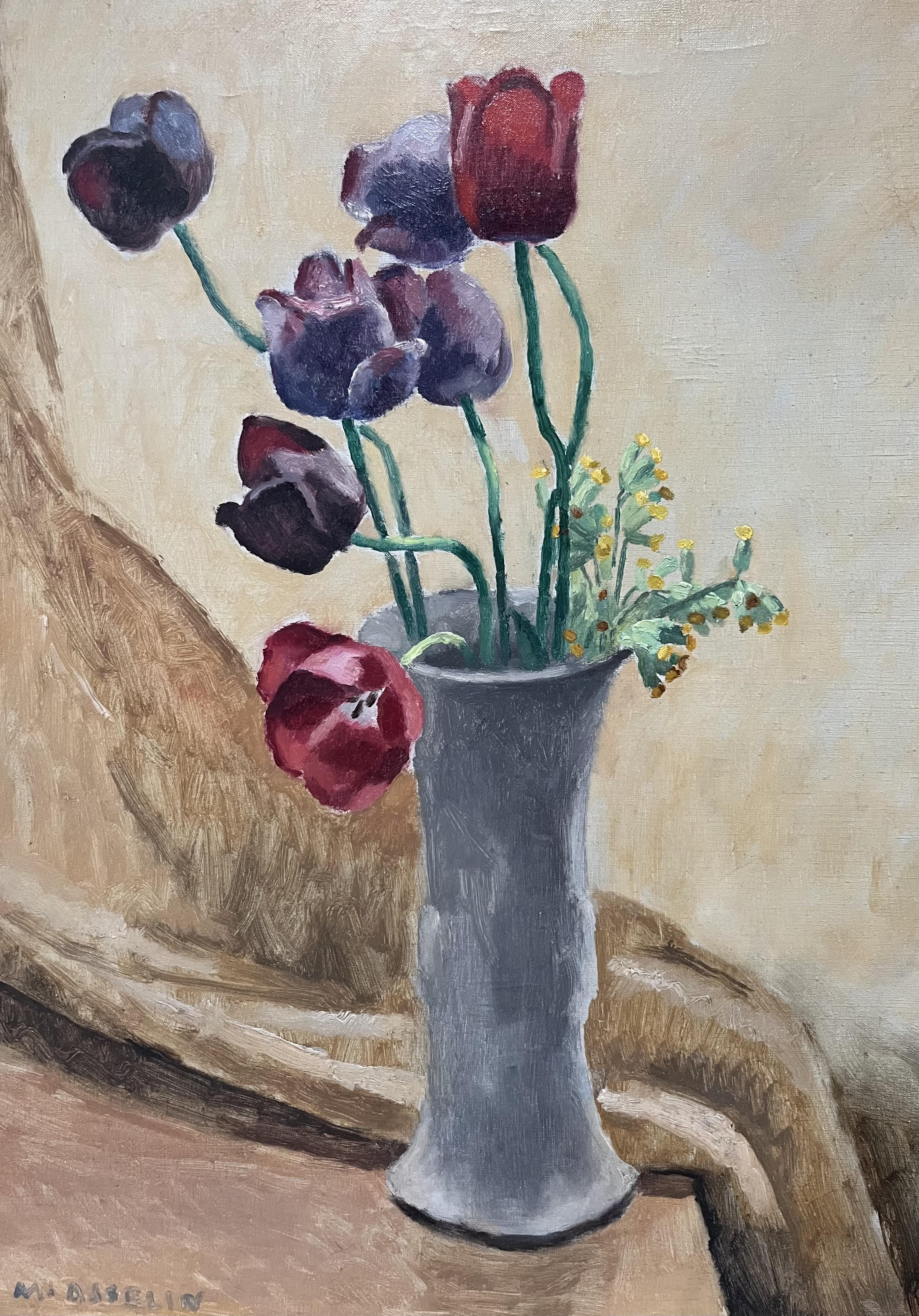 Maurice Asselin (1882-1947) Ein Tulpenstrauß, Signiertes Ölgemälde im Angebot 2