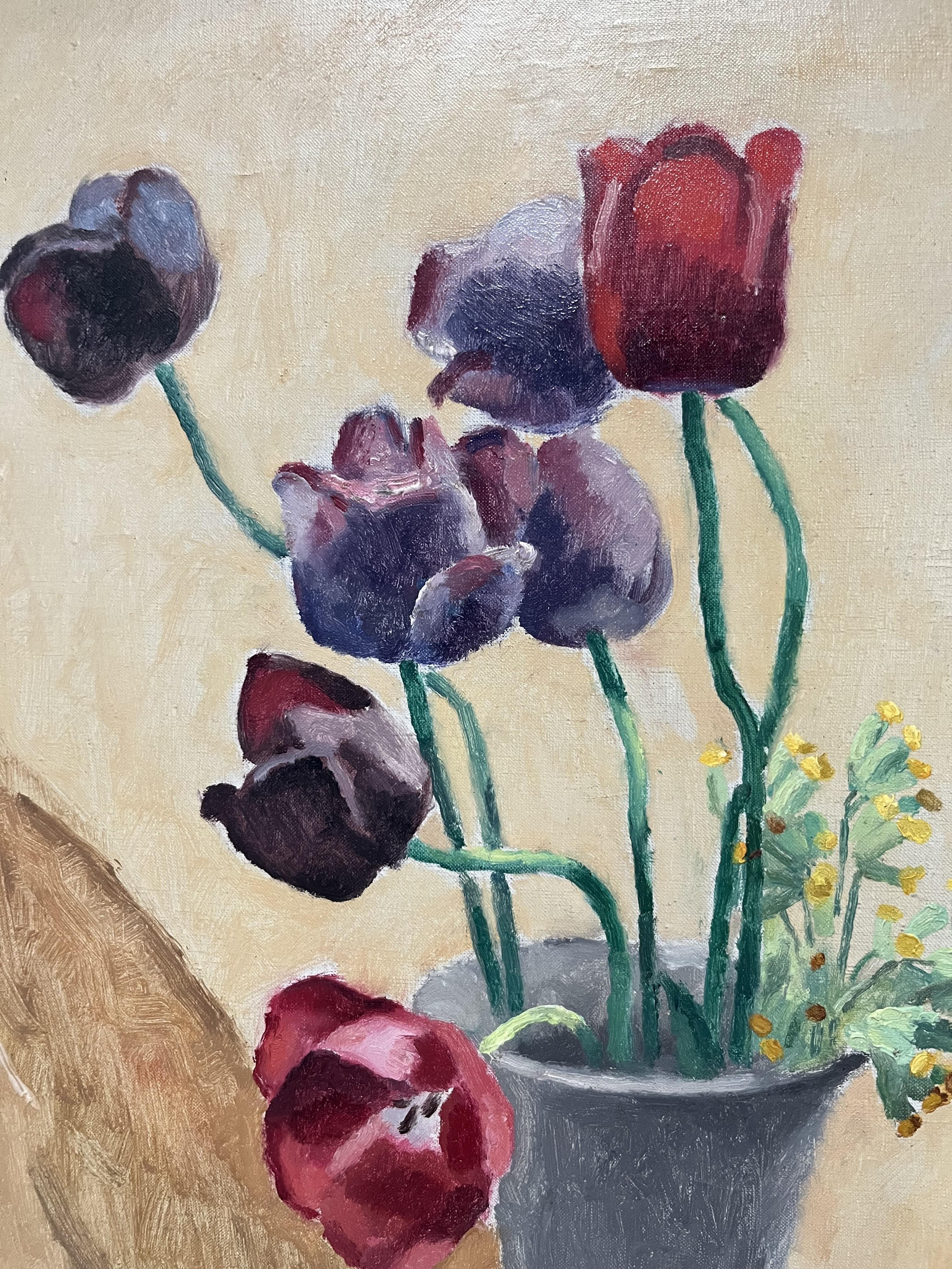 Maurice Asselin (1882-1947) Ein Tulpenstrauß, Signiertes Ölgemälde im Angebot 6