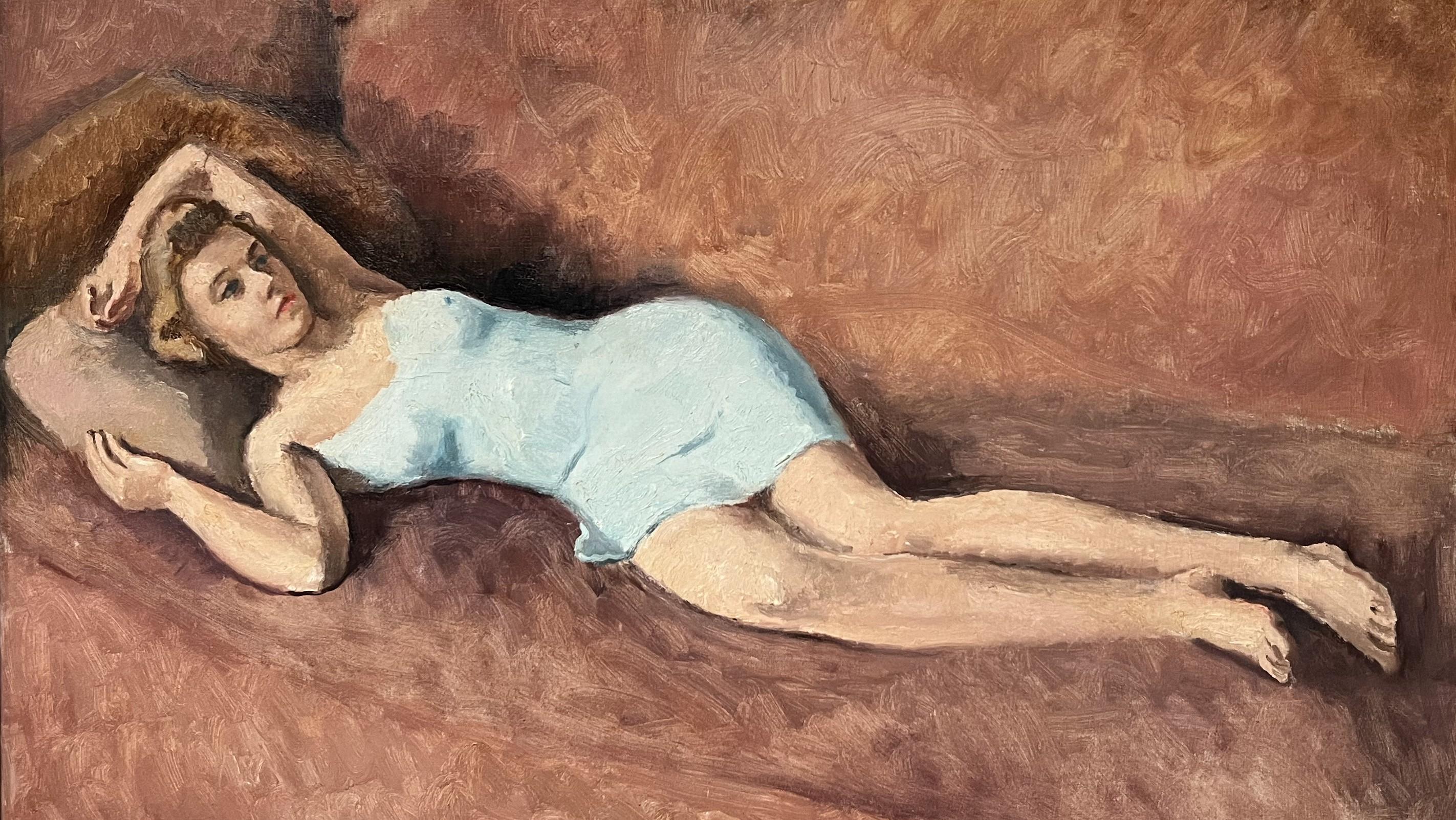 Maurice Asselin (1882-1947) Una joven reclinada, óleo sobre lienzo firmado en venta 4
