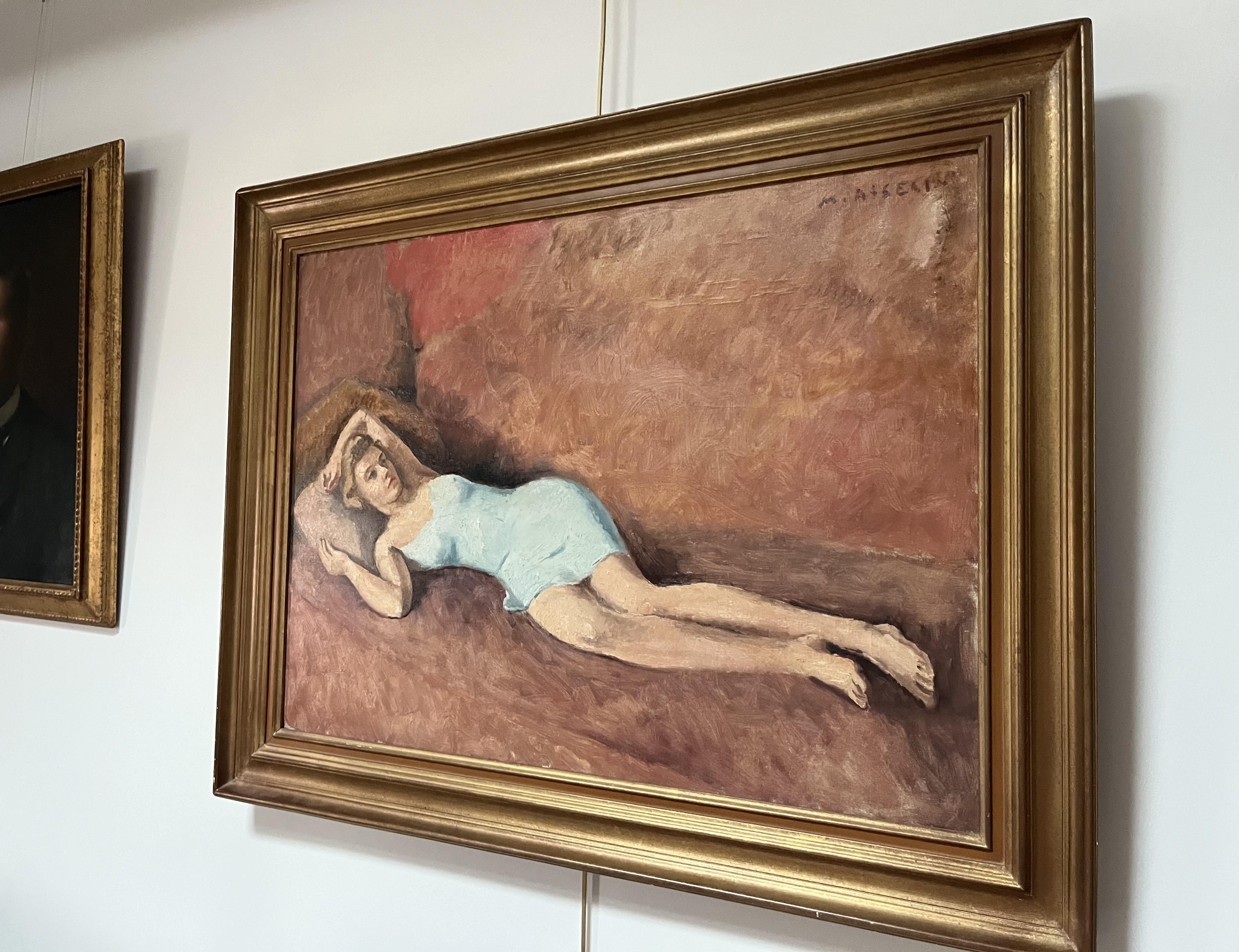 Maurice Asselin (1882-1947) Una joven reclinada, óleo sobre lienzo firmado en venta 7