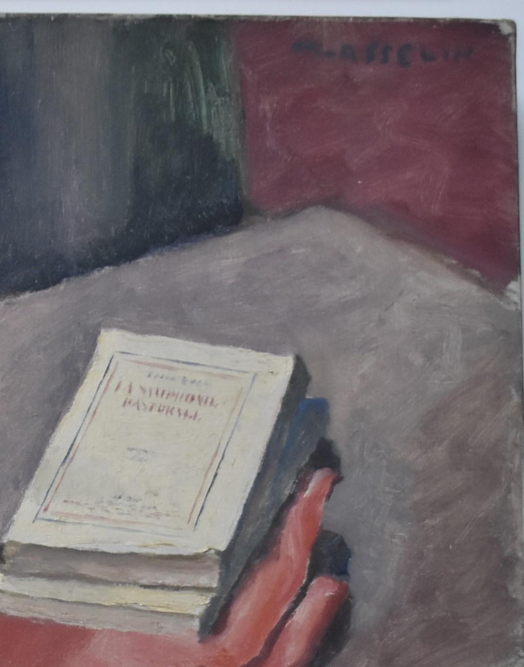 Maurice Asselin (1882-1947) A Stillleben mit einem Buch, Öl auf Leinwand, signiert im Angebot 7