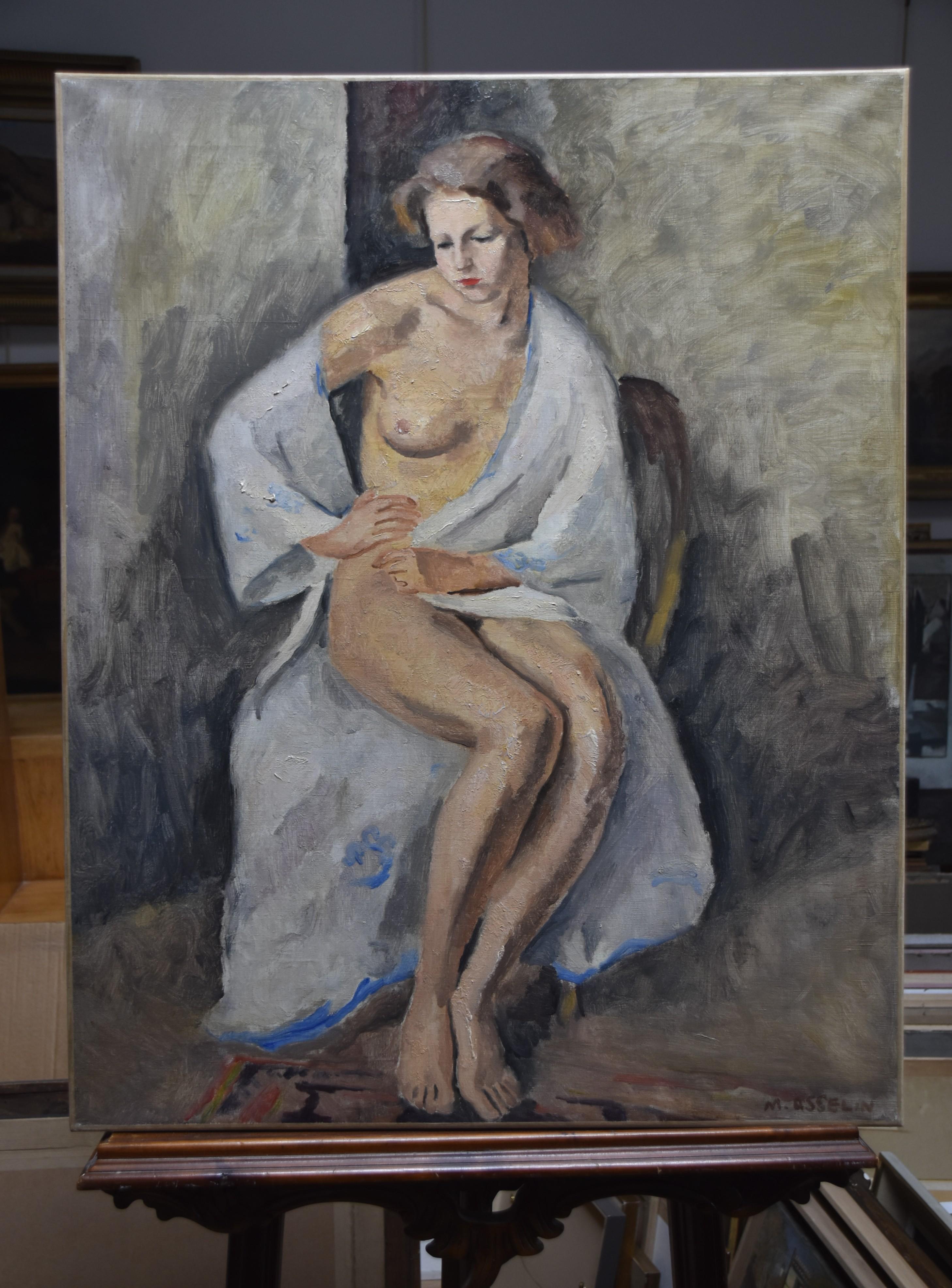 Maurice Asselin (1882-1947) A woman in white bathrobe, signed oil on canvas 7