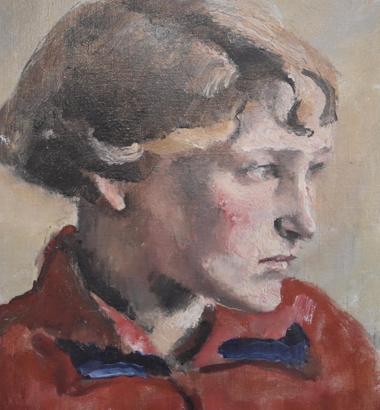 Maurice Asselin - Maurice Asselin (1882-1947) A young girl in red, Oil ...