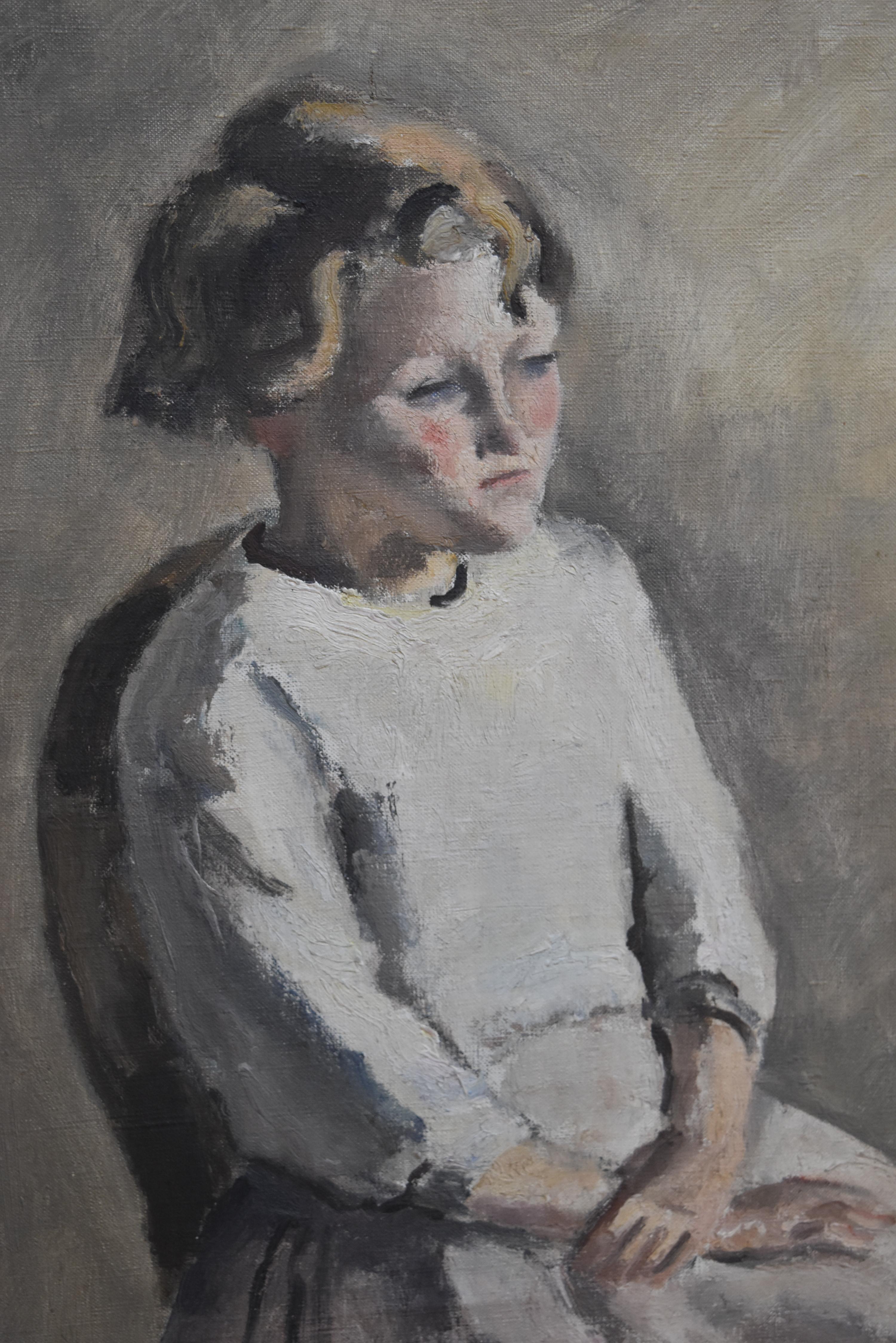 Maurice Asselin (1882-1947) A young girl in white, signed oil on canvas 3