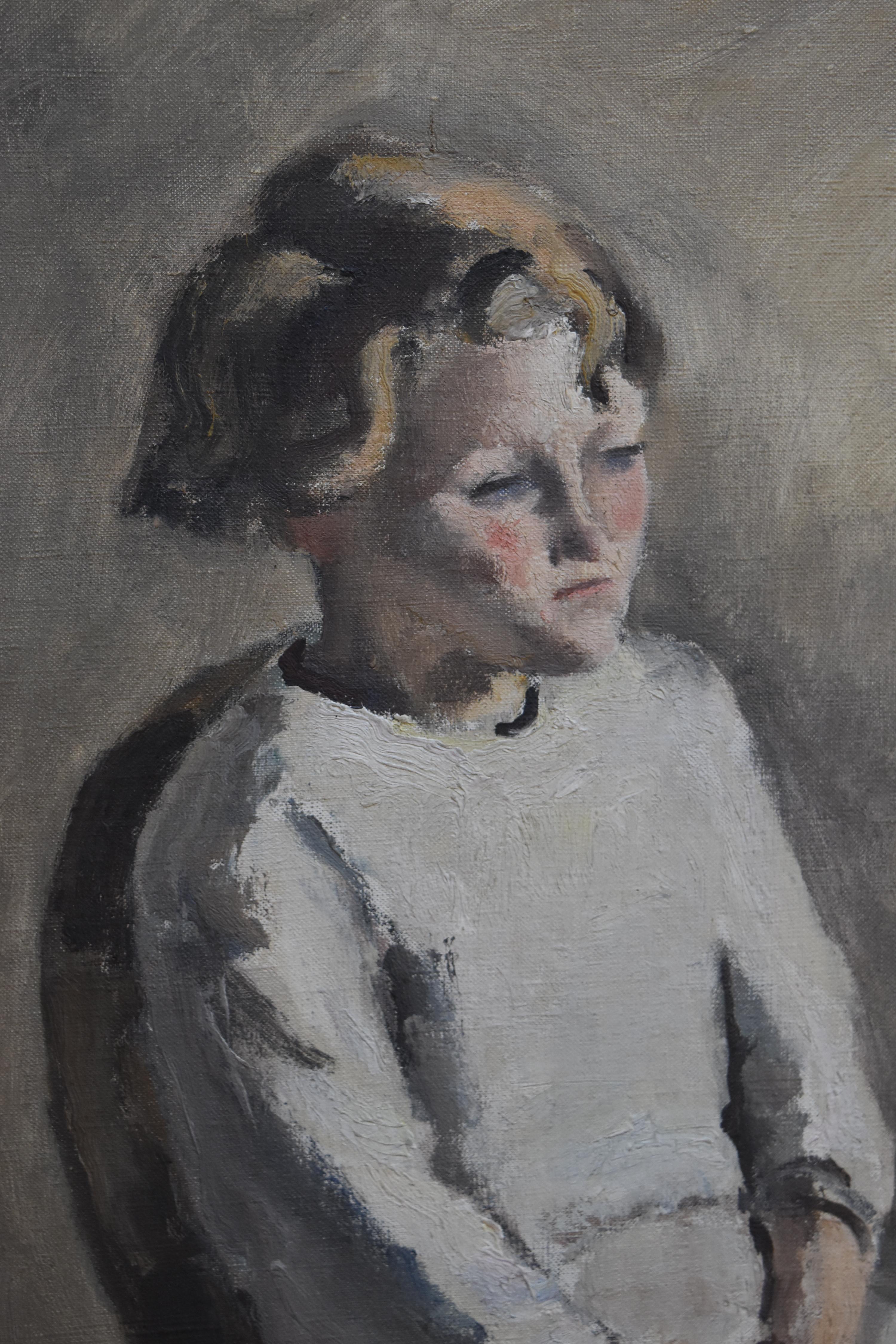 Maurice Asselin (1882-1947) A young girl in white, signed oil on canvas 7