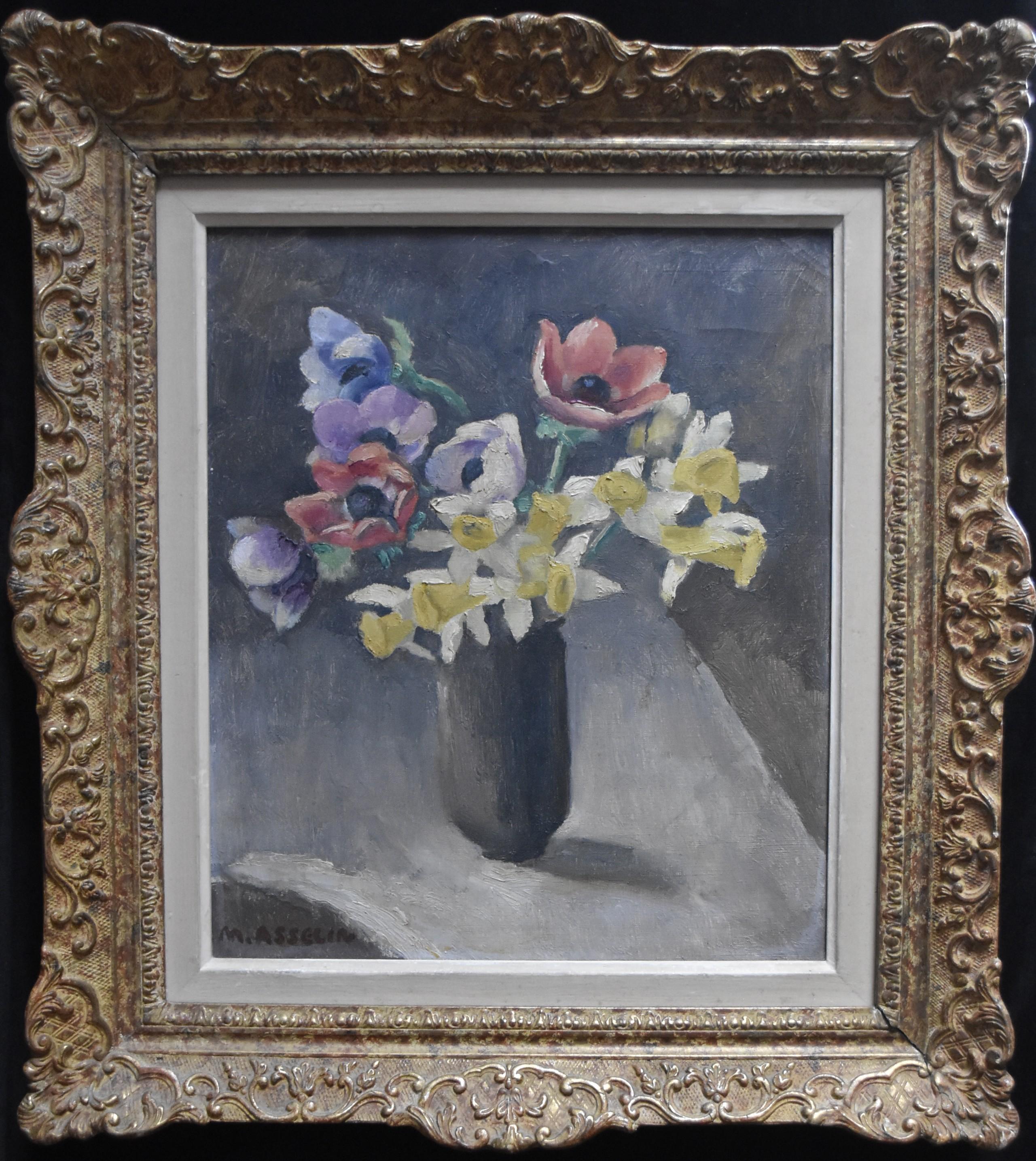 Maurice Asselin (1882-1947) Anemones and daffodils, Signed oil on canvas For Sale 6