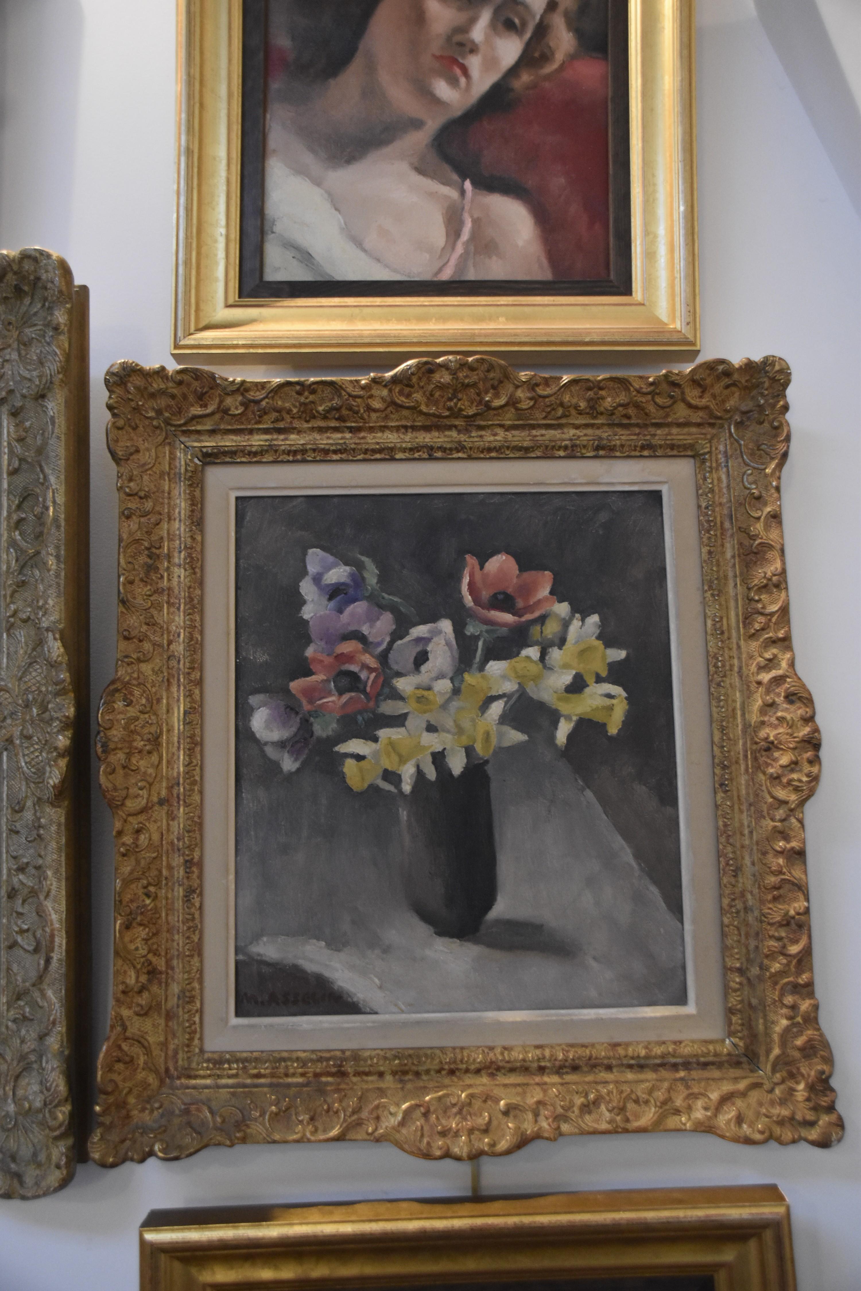 Maurice Asselin (1882-1947) Anemones and daffodils, Signed oil on canvas For Sale 4
