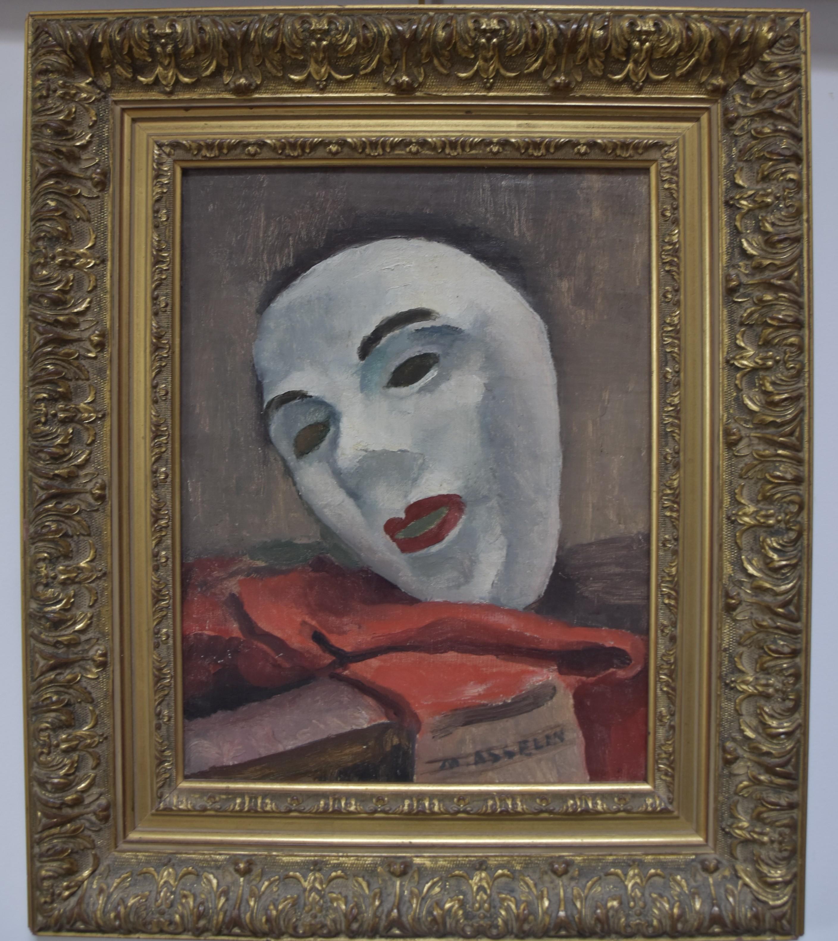 Maurice Asselin (1882-1947) 
Le Masque blanc (The White Mask)
Signed lower right,  
Oil on canvas
35 x 27 cm
In good condition
In its vintage frame : 51 x 43.5 cm

The white mask is an element that can be found in other still lifes by Maurice