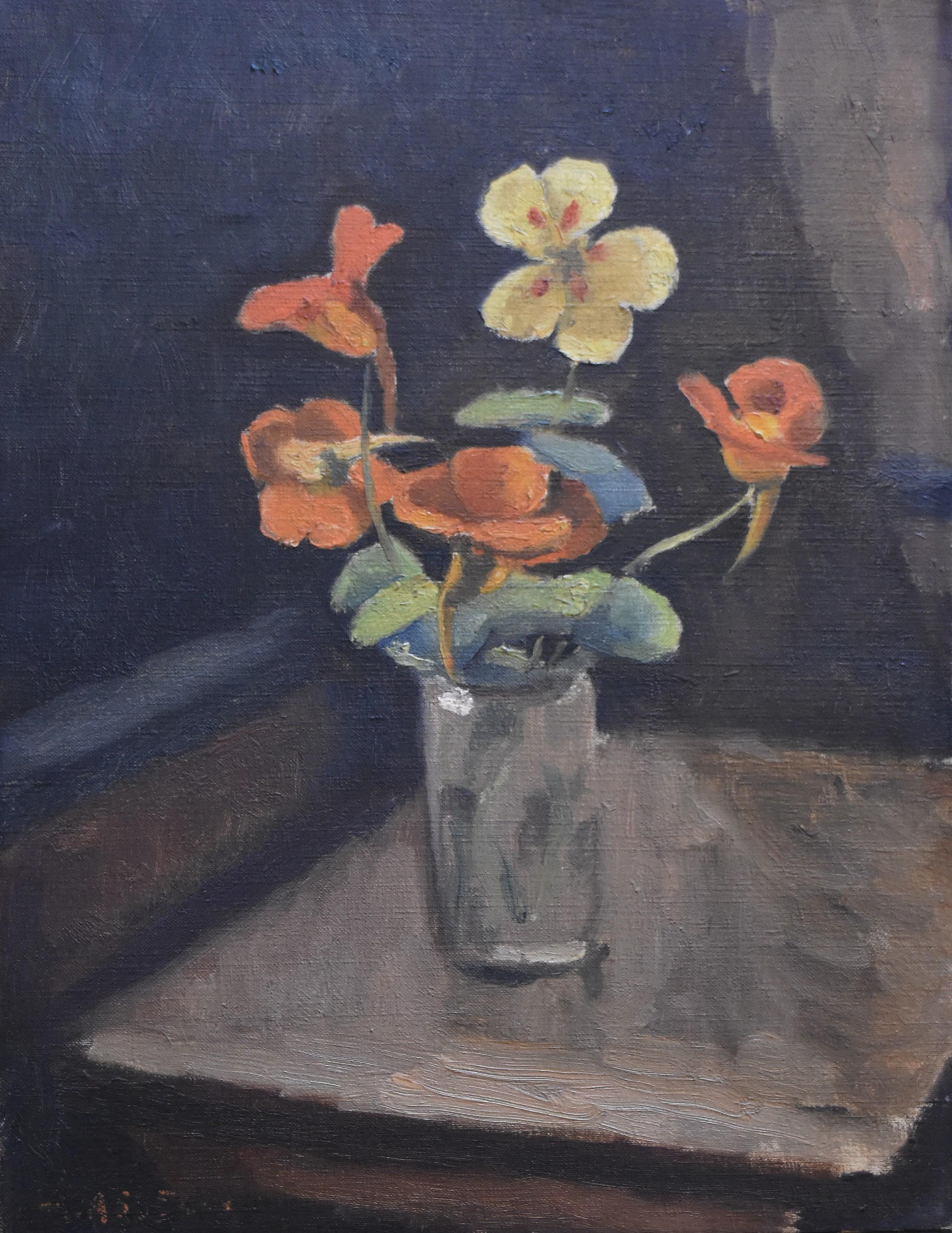 Maurice Asselin (1882-1947) 
Nasturniums in a vase
Signed lower left (signature faded)
Oil on canvas
In good condition
35 x 27 cm
In  a modern frame : 44 x 36 cm 

Maurice Asselin is a painter and engraver, member of the "Ecole de Paris" .
For the
