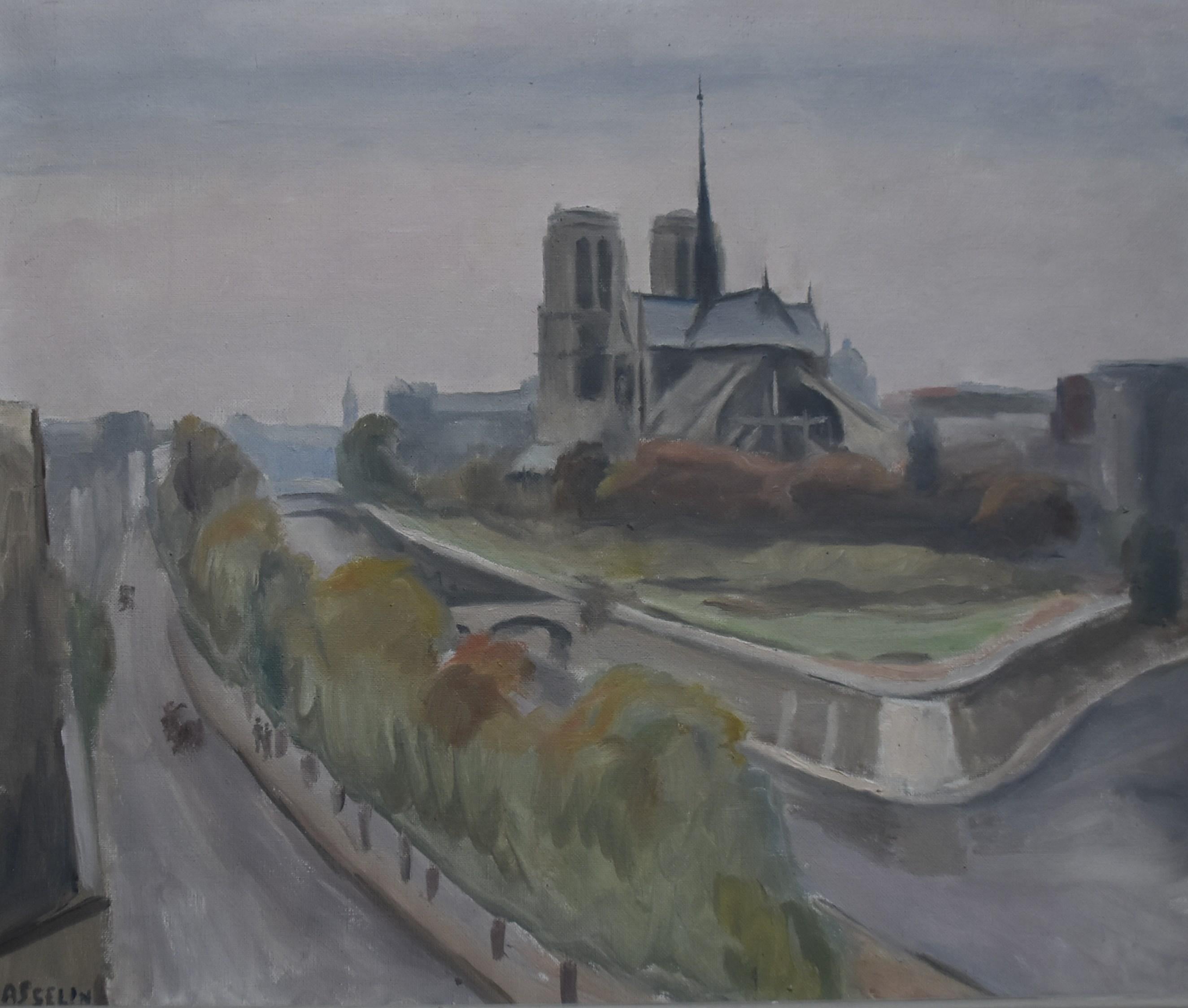 Maurice Asselin (1882-1947) Notre-Dame, Paris, Ölgemälde auf Leinwand, signiert im Angebot 9