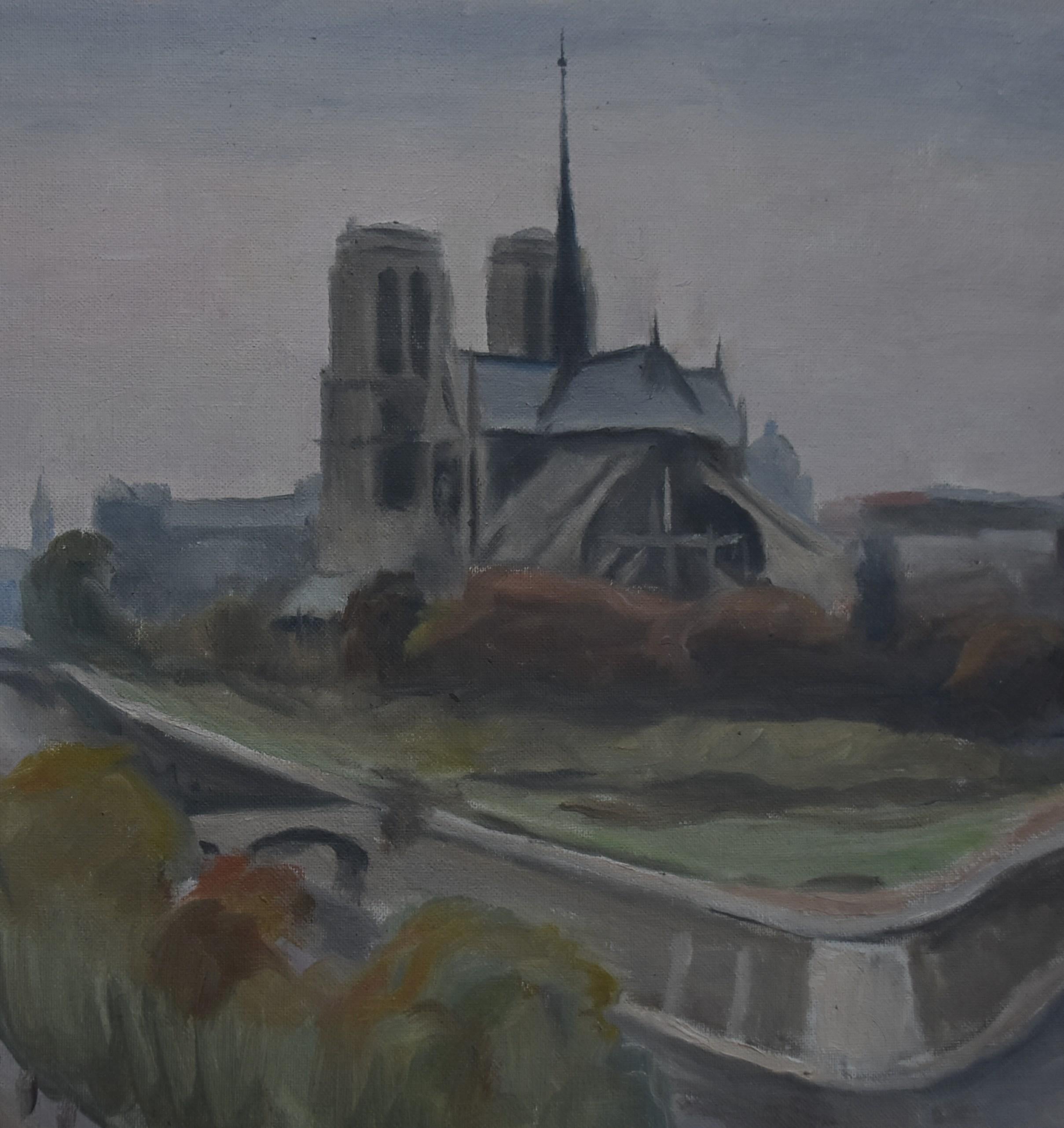 Maurice Asselin (1882-1947) Notre-Dame, Paris, Ölgemälde auf Leinwand, signiert im Angebot 10