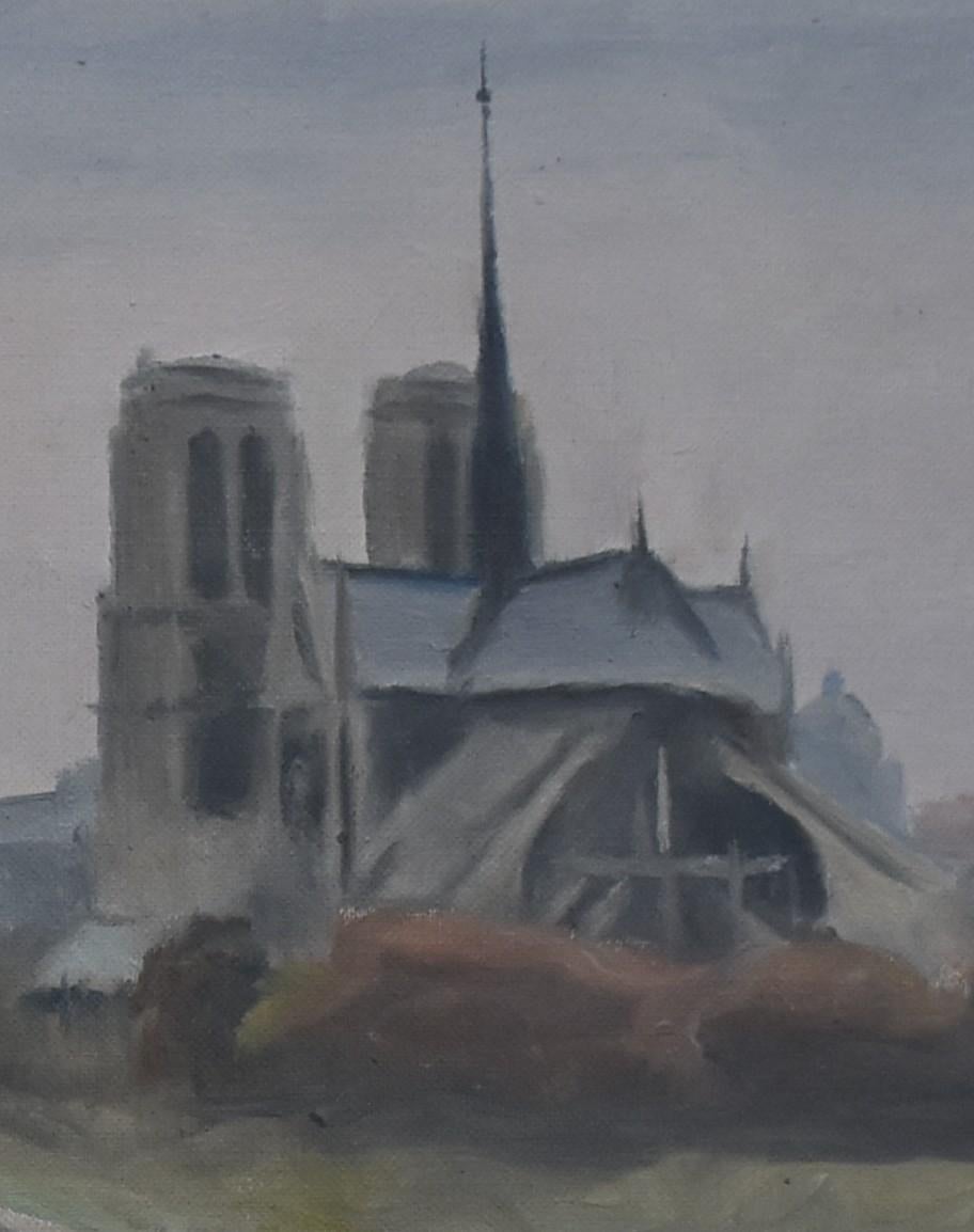 Maurice Asselin (1882-1947) Notre-Dame, Paris, Ölgemälde auf Leinwand, signiert im Angebot 12