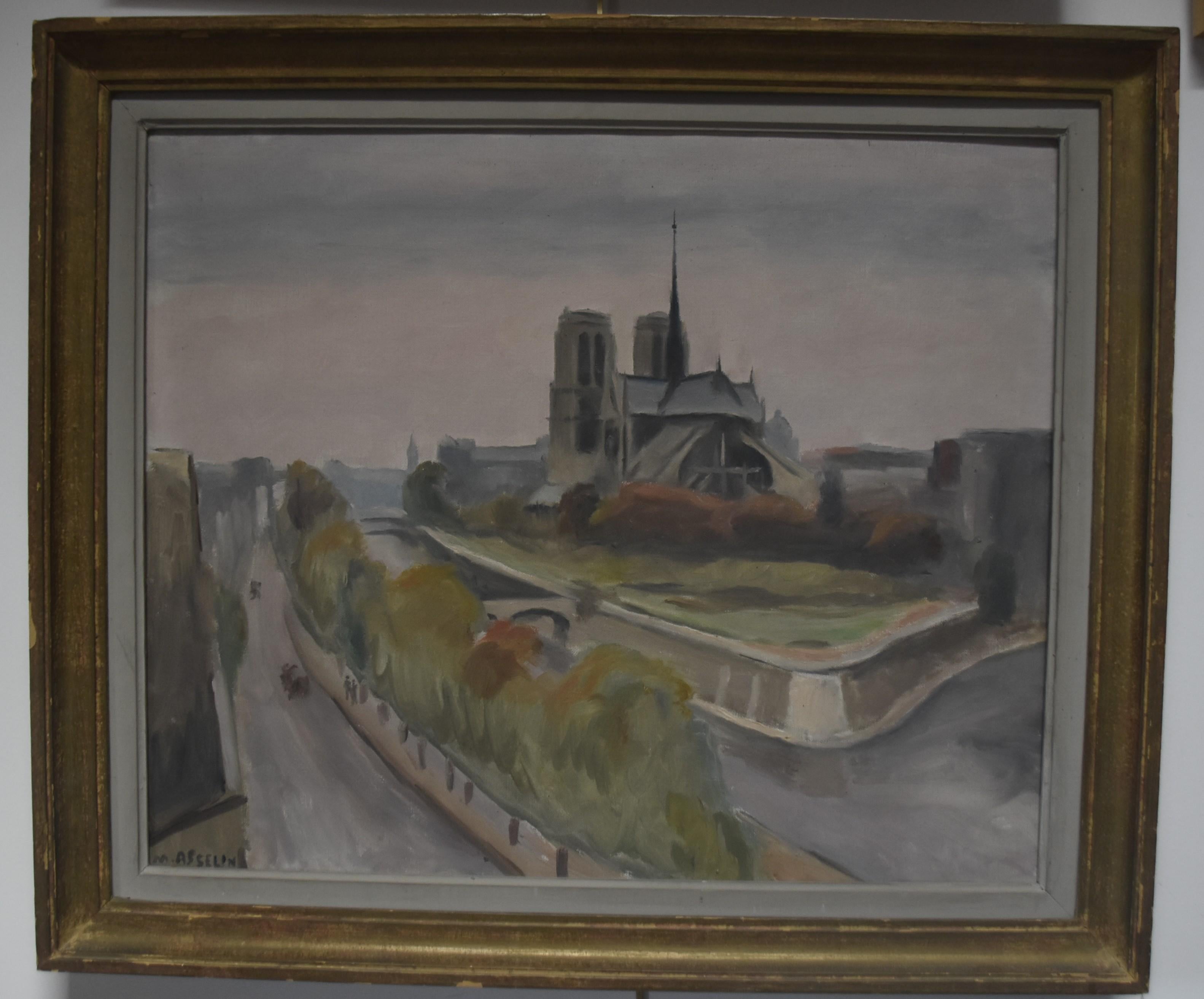 Maurice Asselin (1882-1947) Notre-Dame, Paris, Ölgemälde auf Leinwand, signiert im Angebot 1