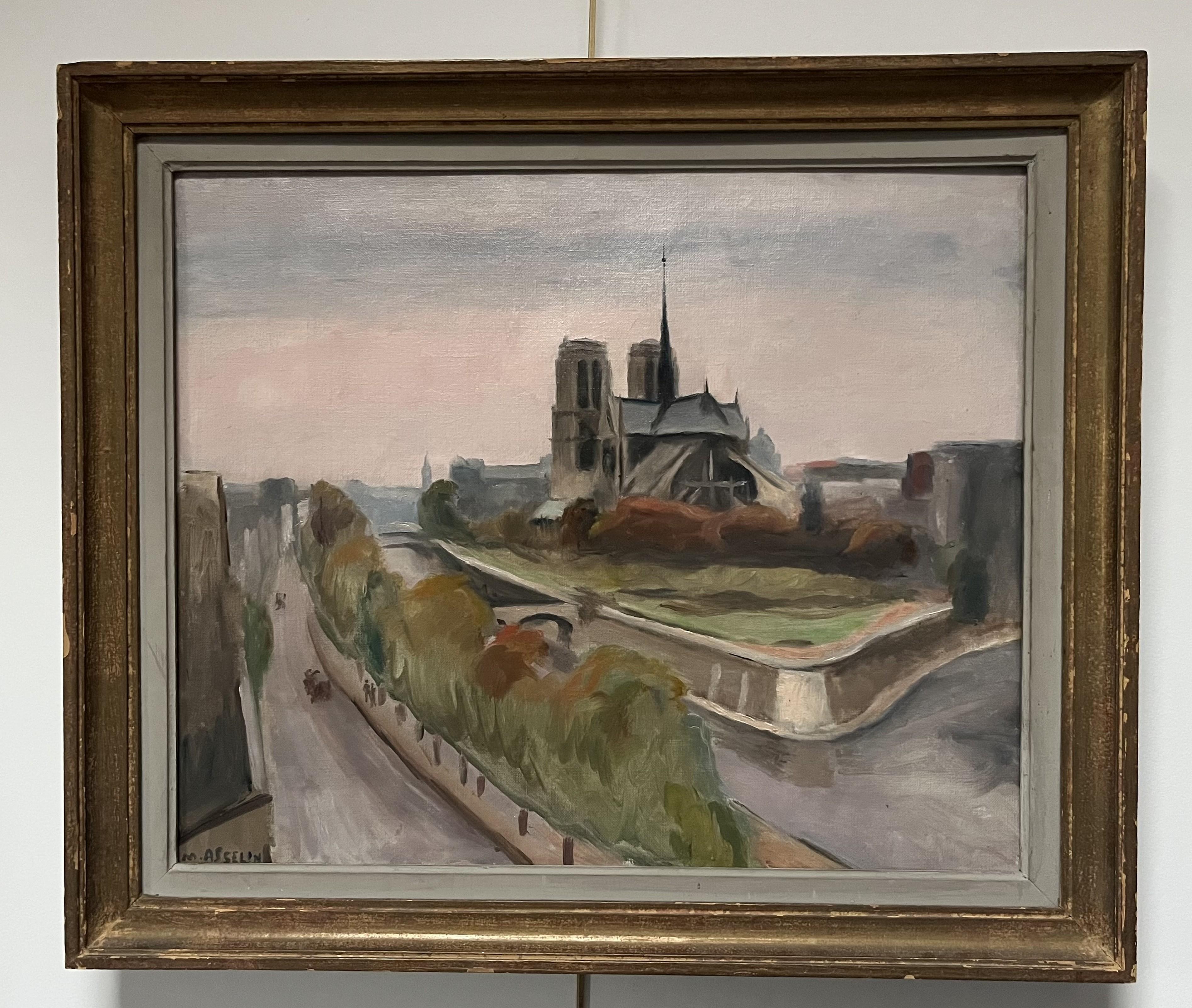 Maurice Asselin (1882-1947) Notre-Dame, Paris Oil on canvas, signed For Sale 1