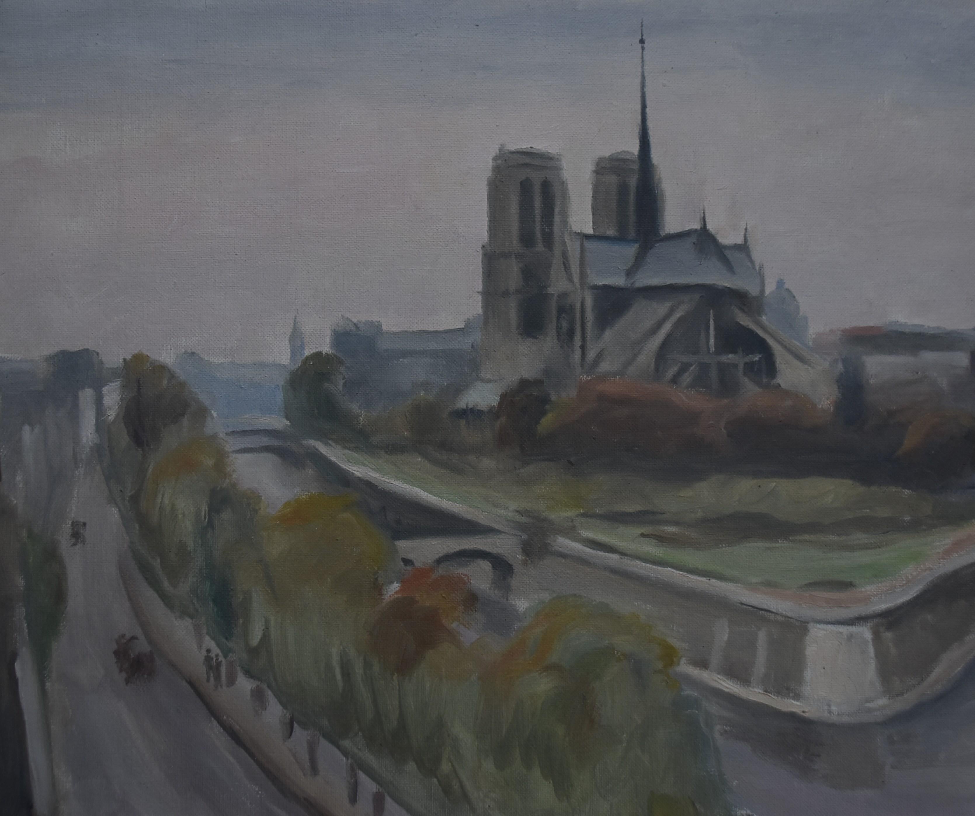 Maurice Asselin (1882-1947) Notre-Dame, Paris, Ölgemälde auf Leinwand, signiert im Angebot 2