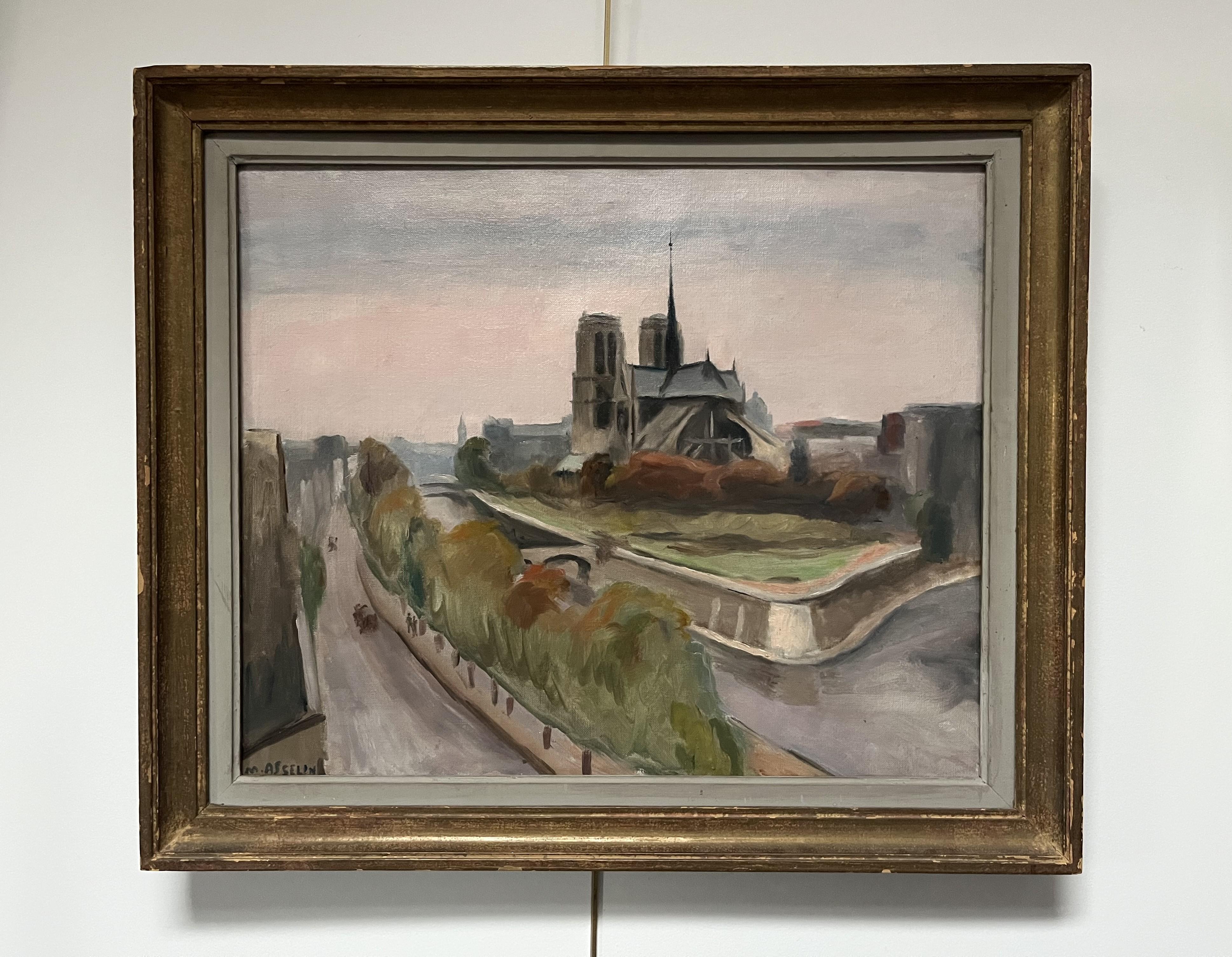 Maurice Asselin (1882-1947) Notre-Dame, Paris Oil on canvas, signed For Sale 2