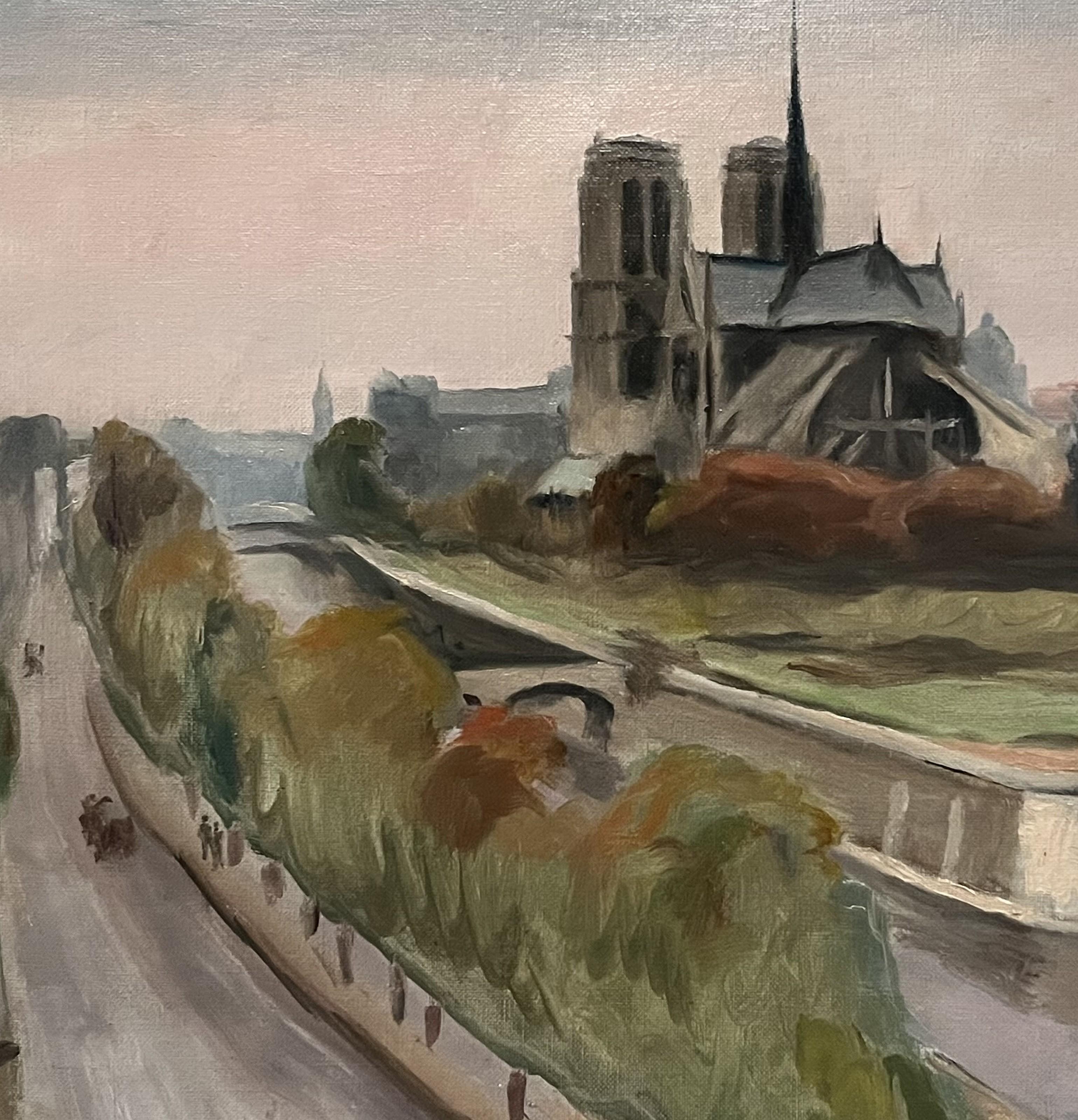 Maurice Asselin (1882-1947) Notre-Dame, Paris Oil on canvas, signed For Sale 3