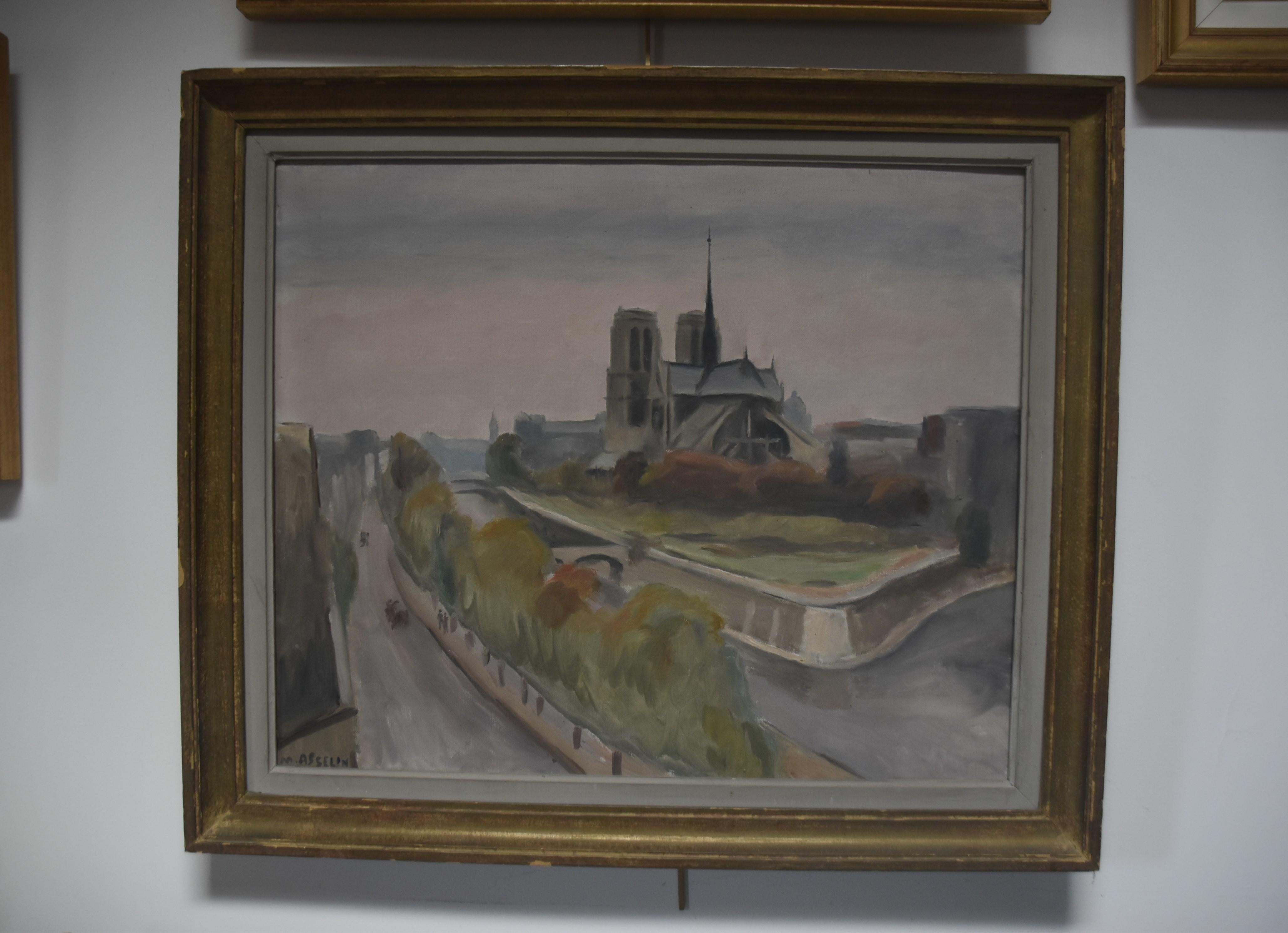 Maurice Asselin (1882-1947) Notre-Dame, Paris, Ölgemälde auf Leinwand, signiert im Angebot 5