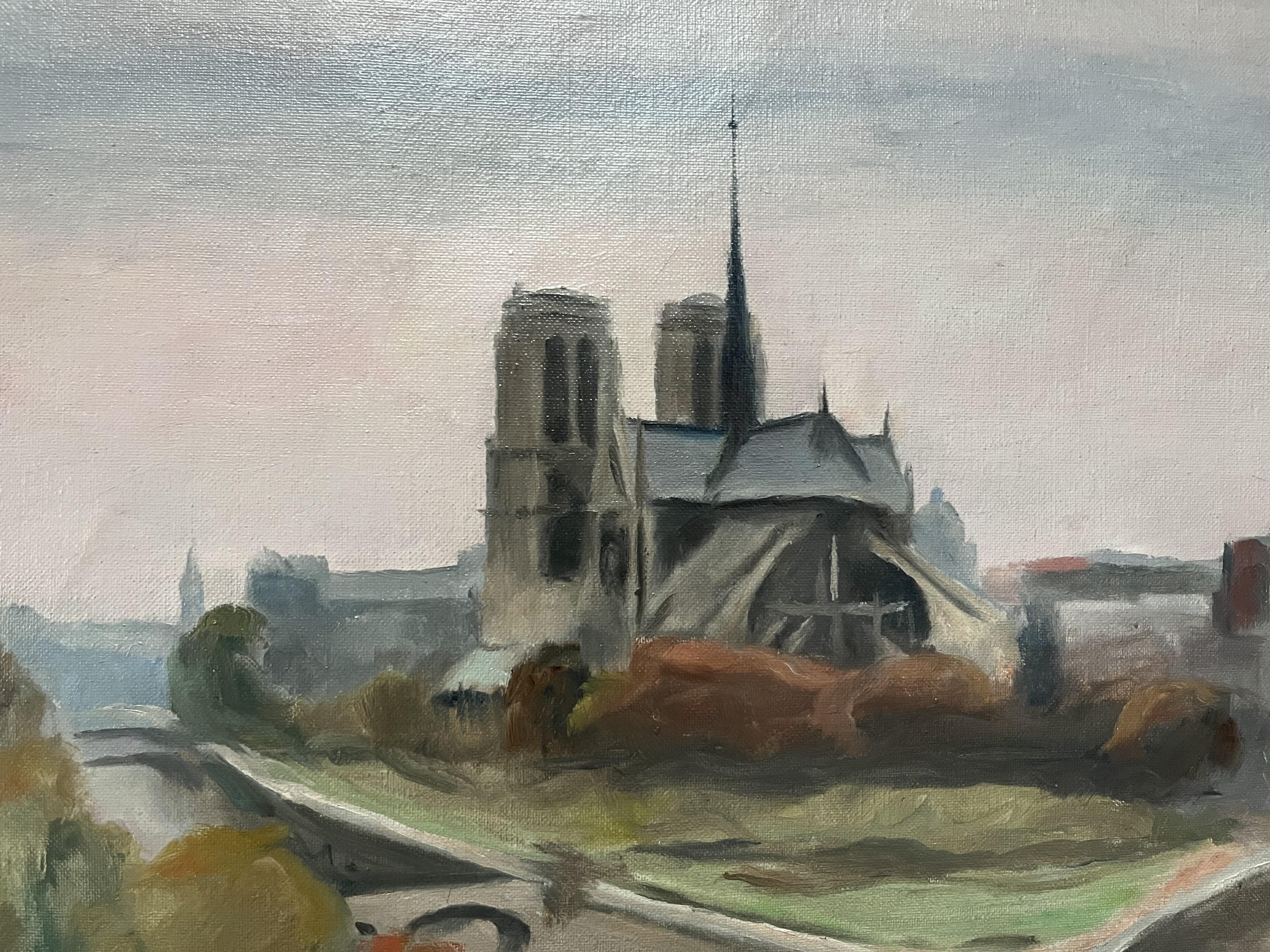 Maurice Asselin (1882-1947) Notre-Dame, Paris Oil on canvas, signed For Sale 5