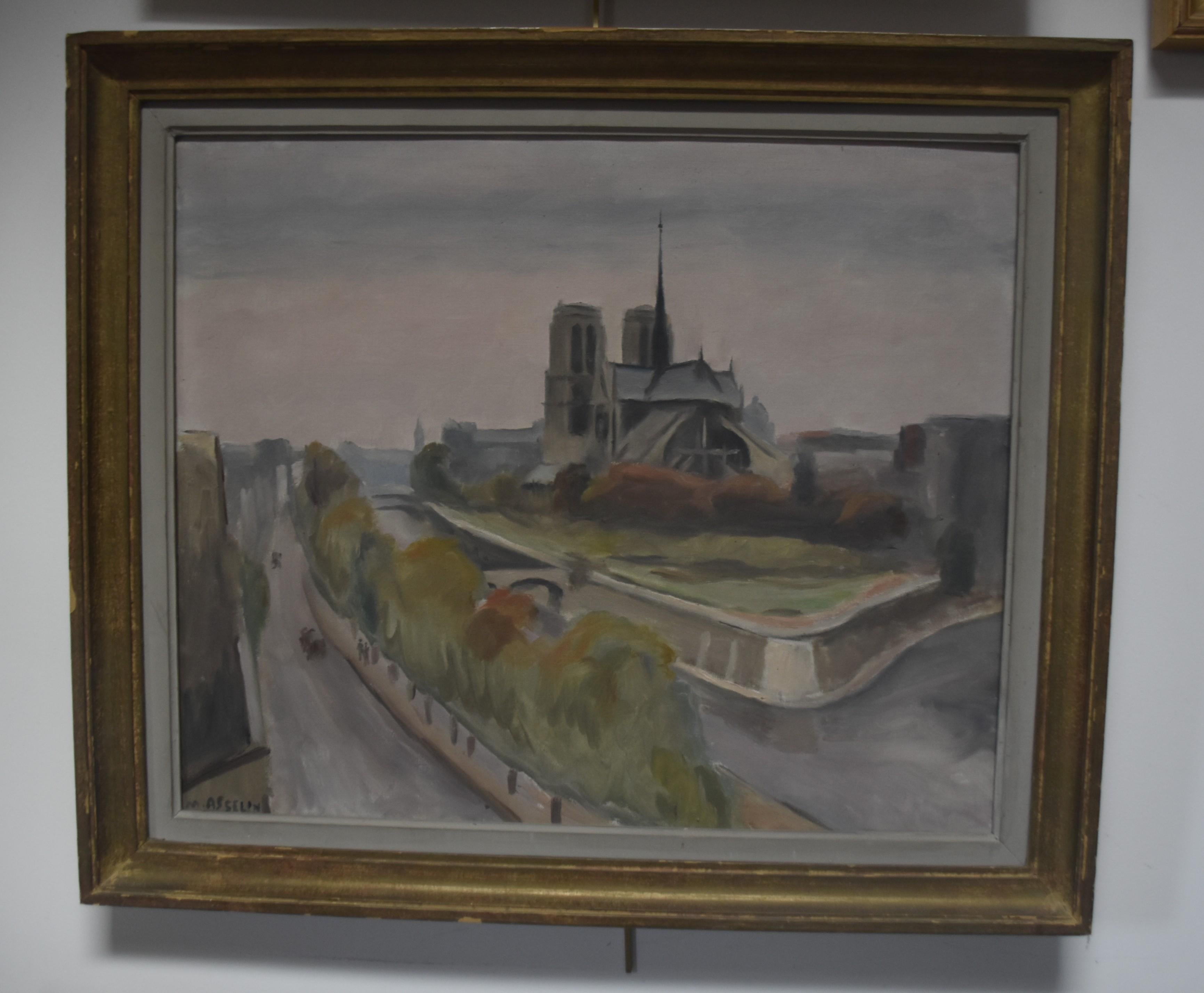 Maurice Asselin (1882-1947) Notre-Dame, Paris, Ölgemälde auf Leinwand, signiert im Angebot 6