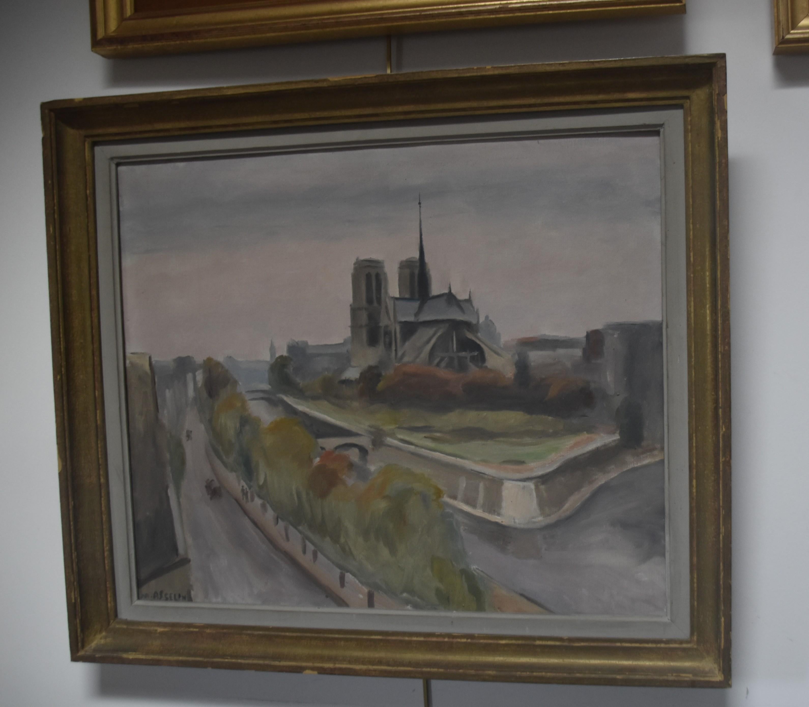 Maurice Asselin (1882-1947) Notre-Dame, Paris Oil on canvas, signed For Sale 6