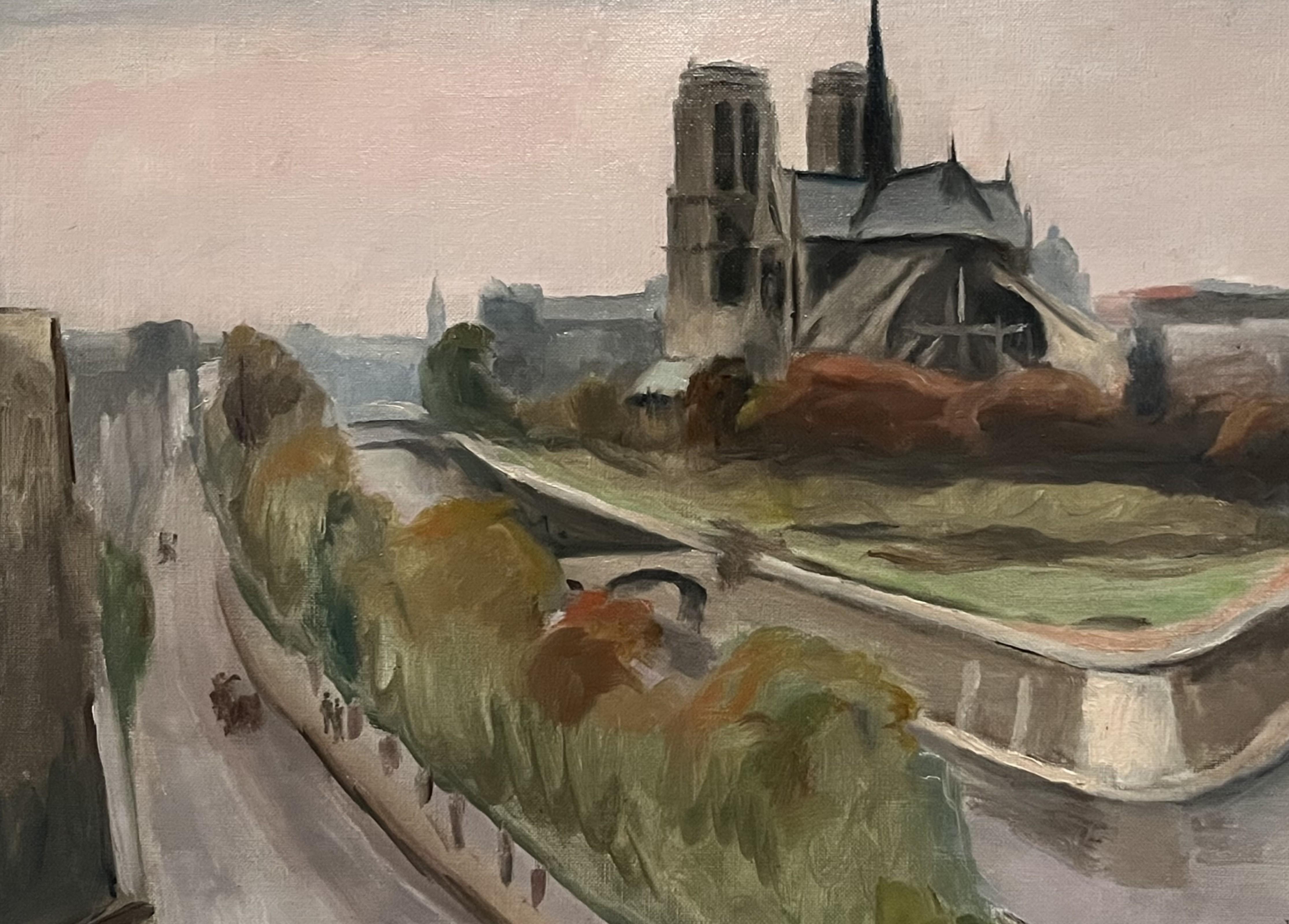Maurice Asselin (1882-1947) Notre-Dame, Paris Oil on canvas, signed For Sale 7