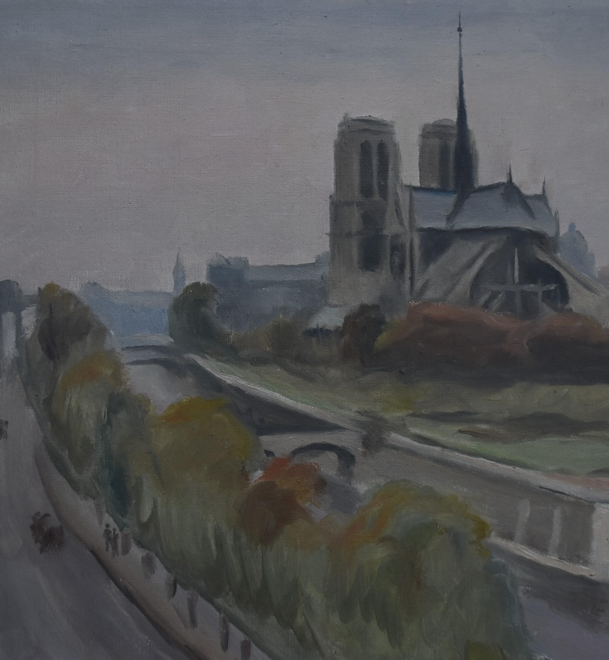 Maurice Asselin (1882-1947) Notre-Dame, Paris, Ölgemälde auf Leinwand, signiert im Angebot 8