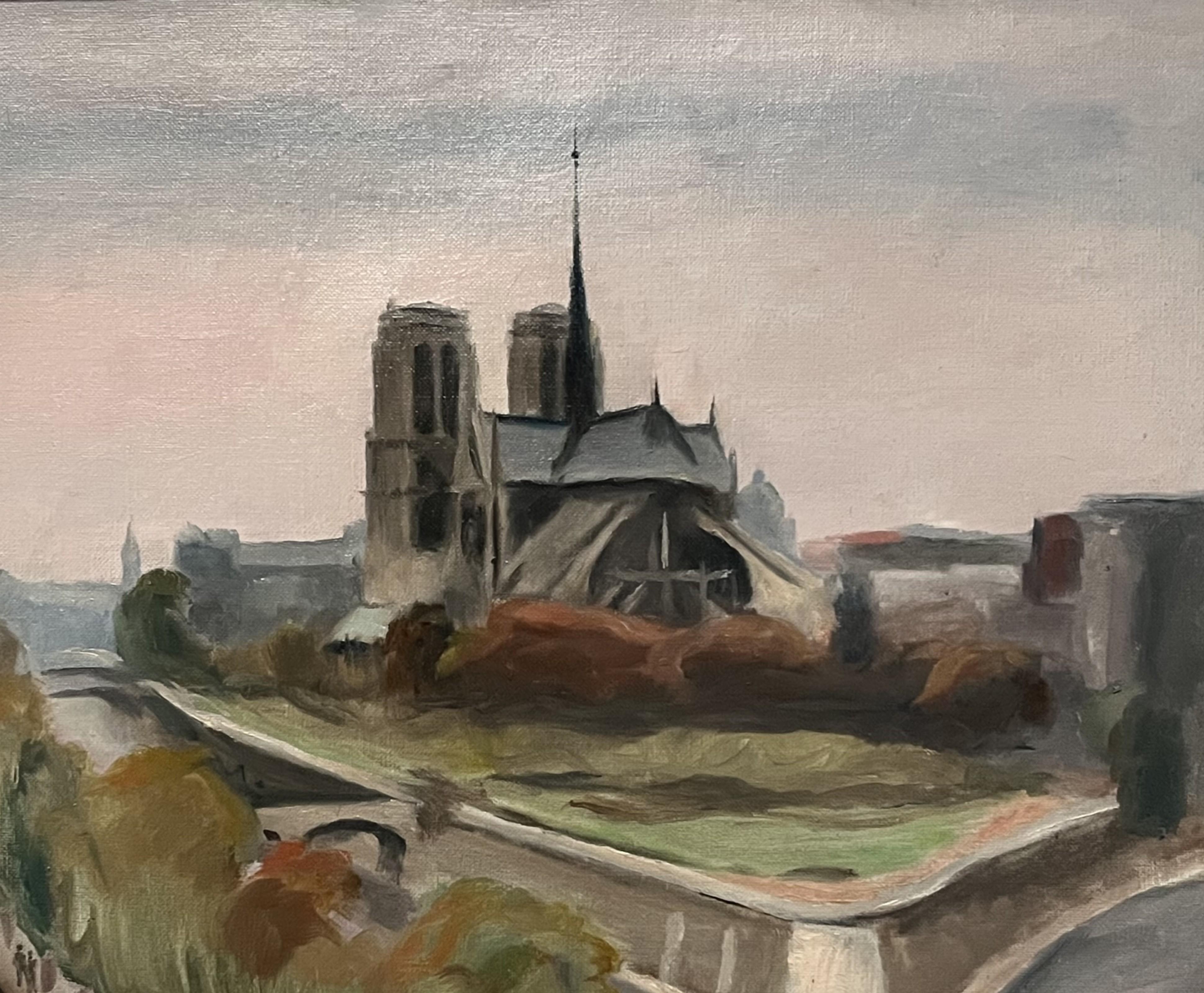 Maurice Asselin (1882-1947) Notre-Dame, Paris Oil on canvas, signed For Sale 8